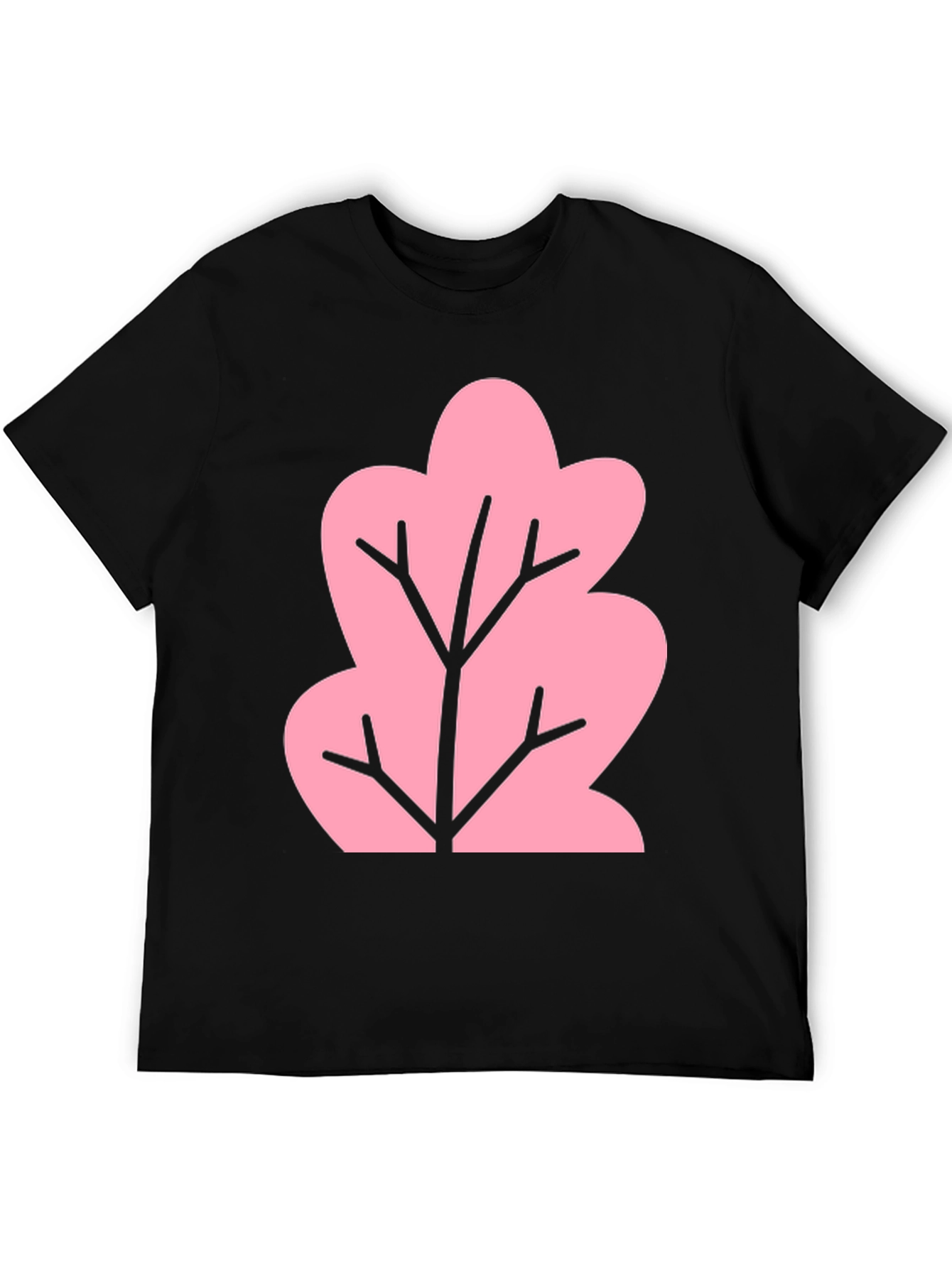 Pink Tree Graphic Black T-Shirt