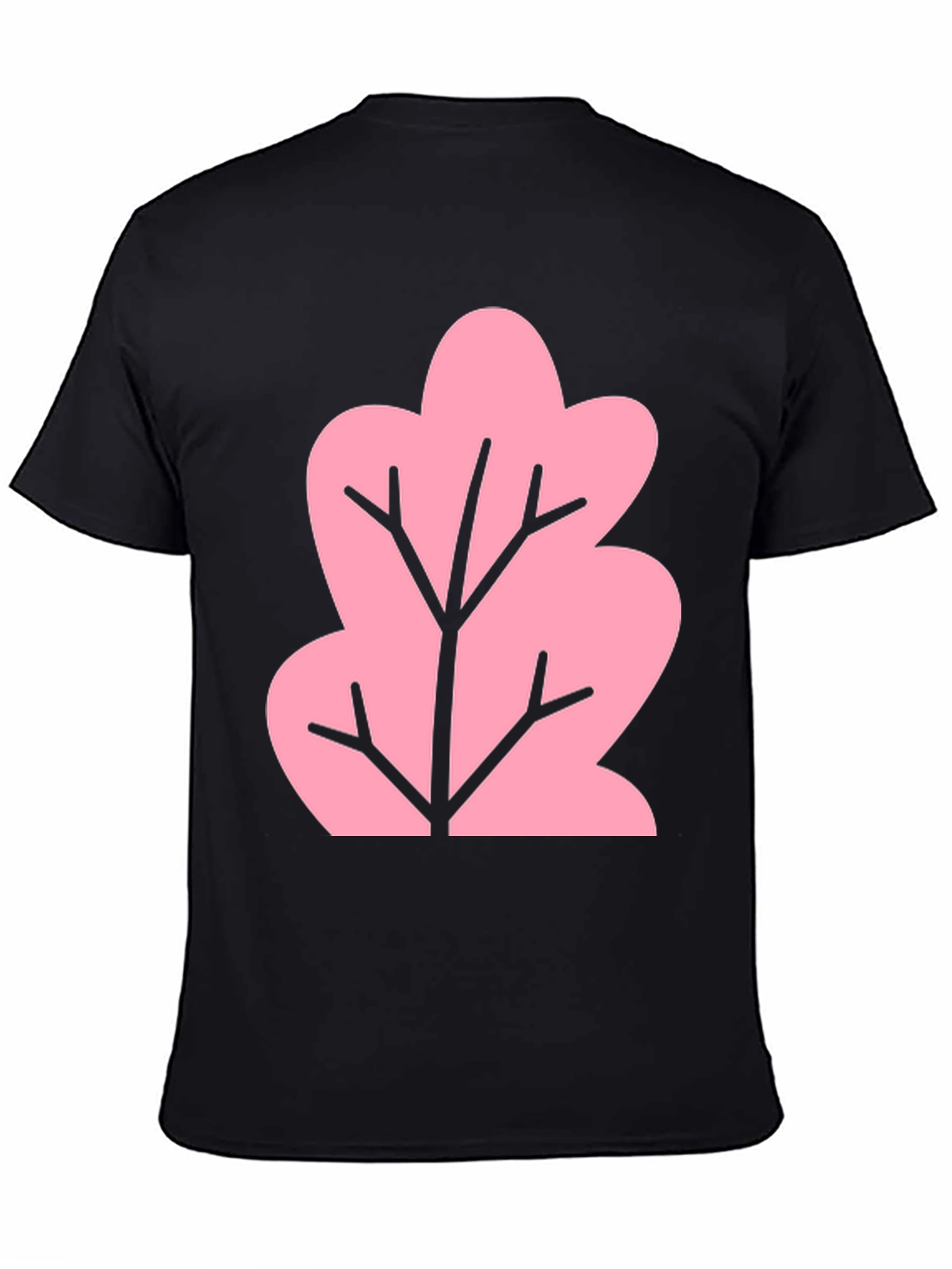 Pink Tree Graphic Black T-Shirt