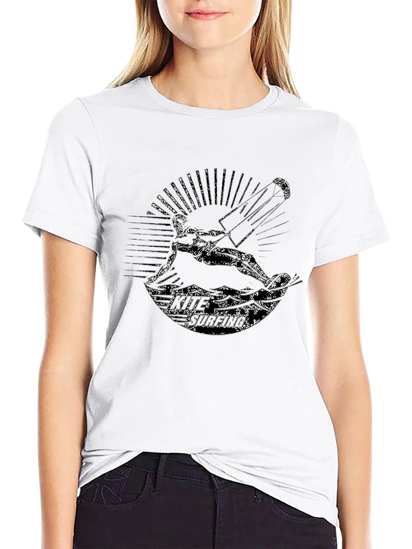 Kitesurfing Graphic Print Crew Neck T-Shirt