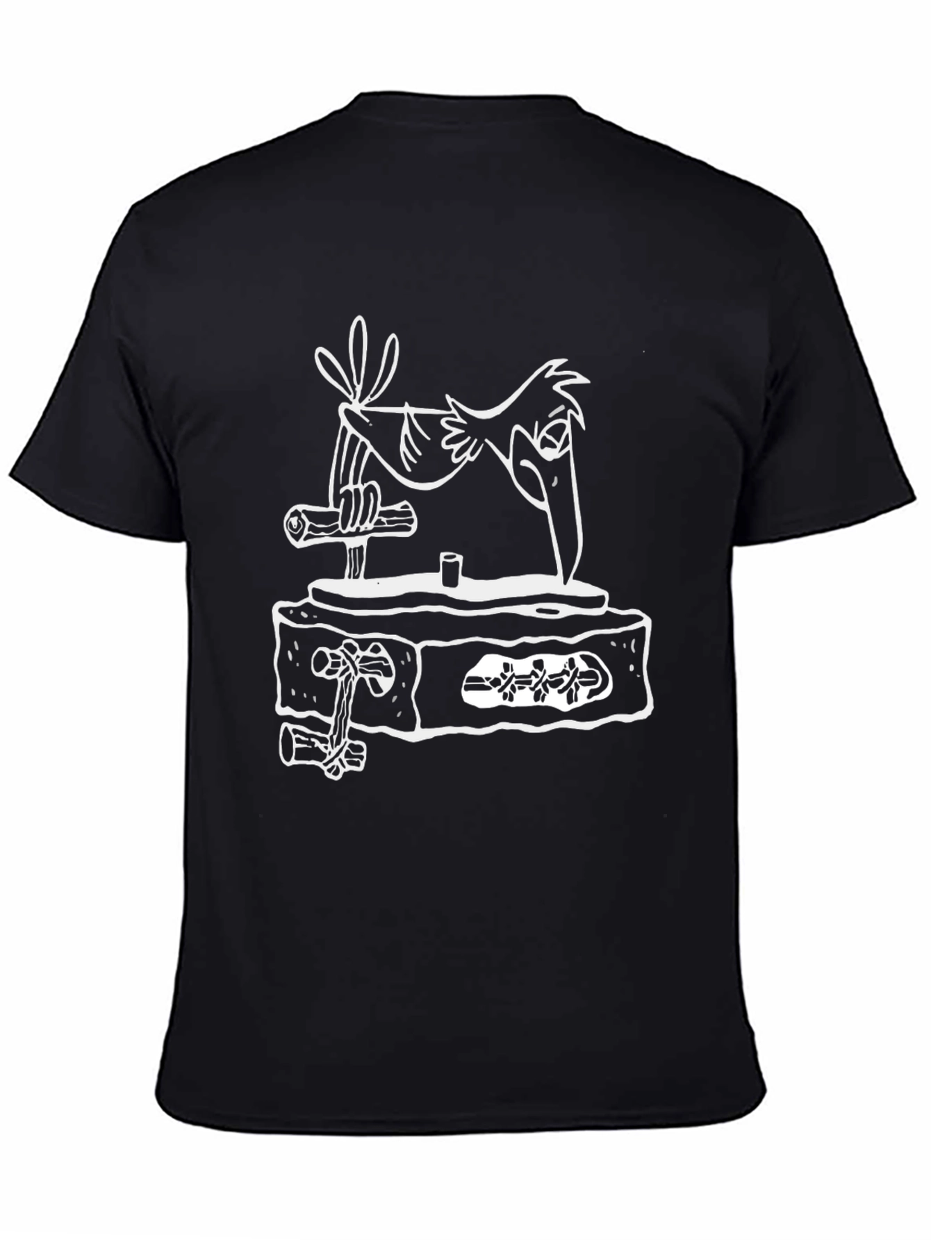 Cool Crow on Turntable Graphic Black Tee