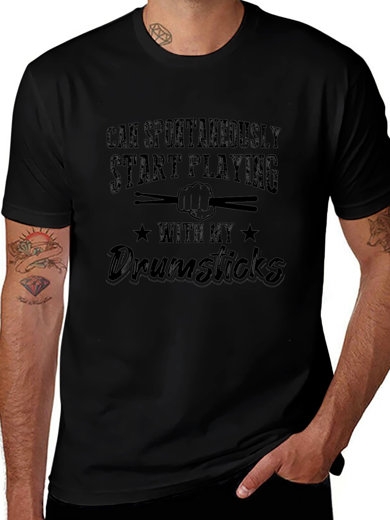 Drummer T-Shirt: Can Spontaneously Play Drumsticks