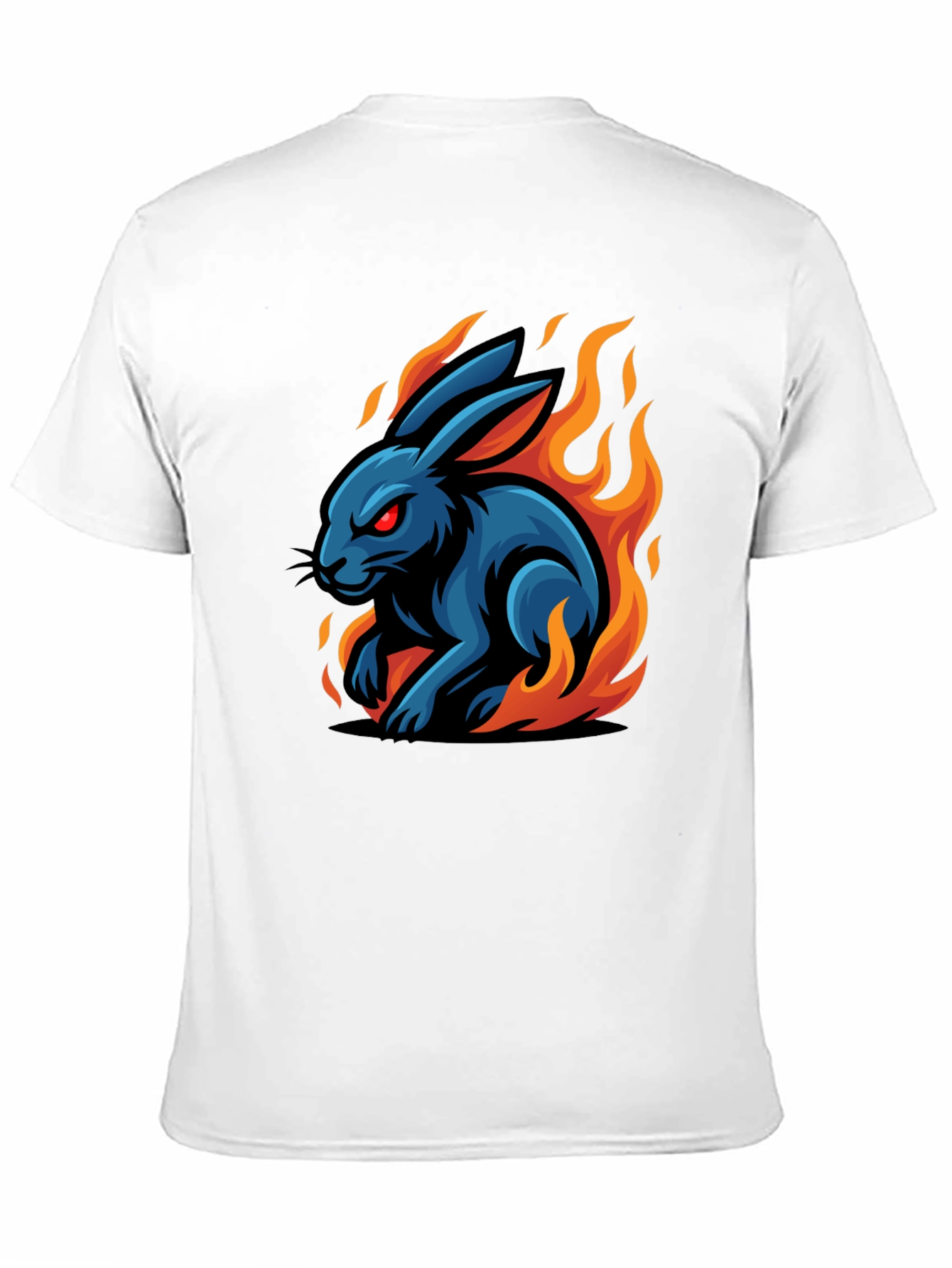 Fiery Rabbit Graphic Tee - Black Cotton