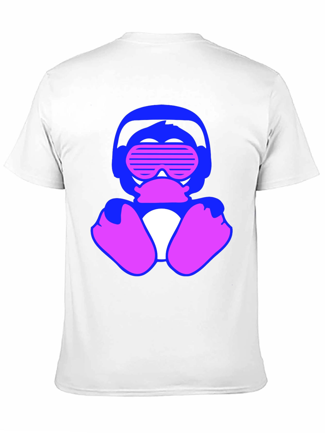 Retro Duck T-Shirt: Blue & Pink Graphic Tee