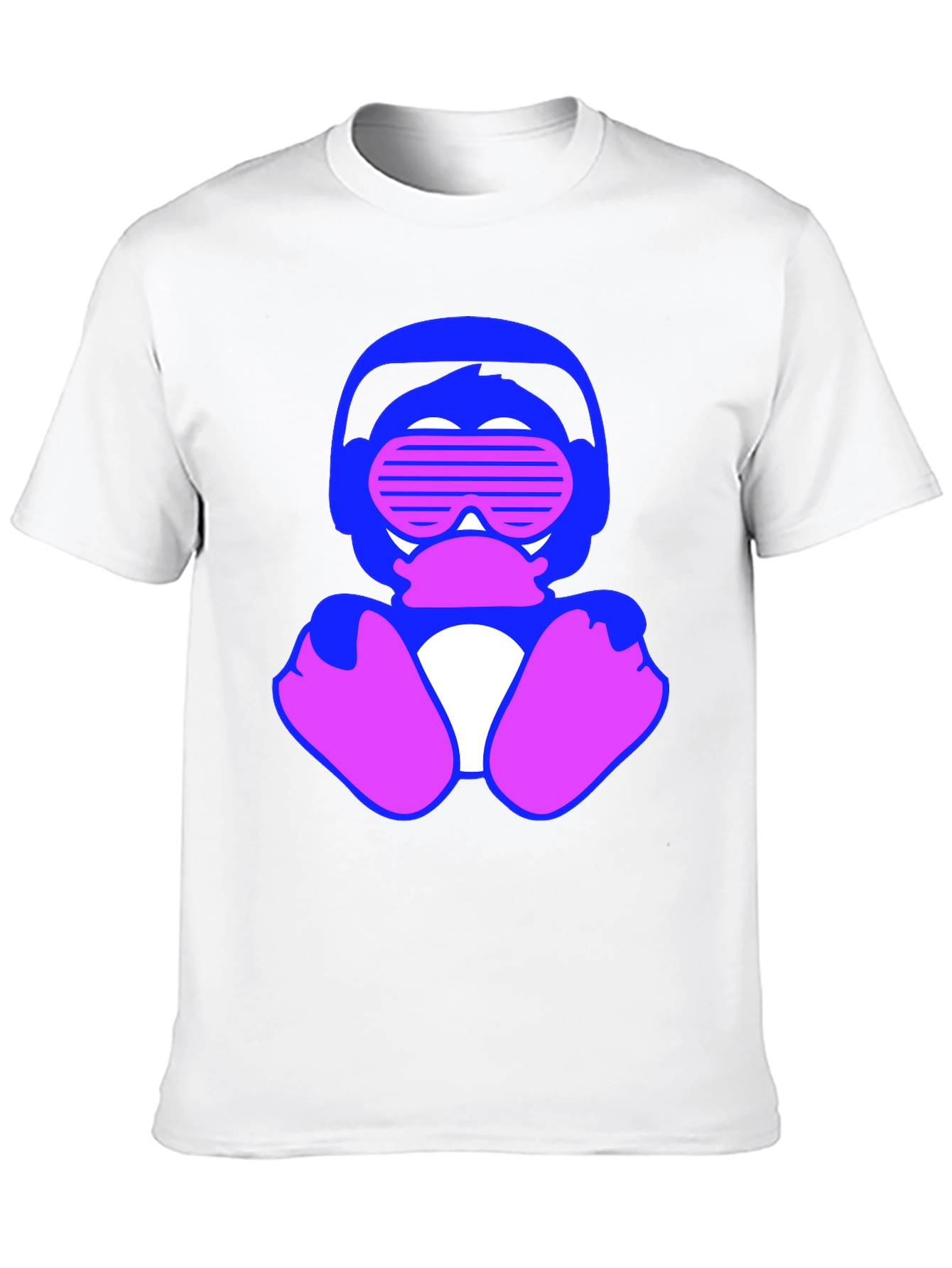 Retro Duck T-Shirt: Blue & Pink Graphic Tee