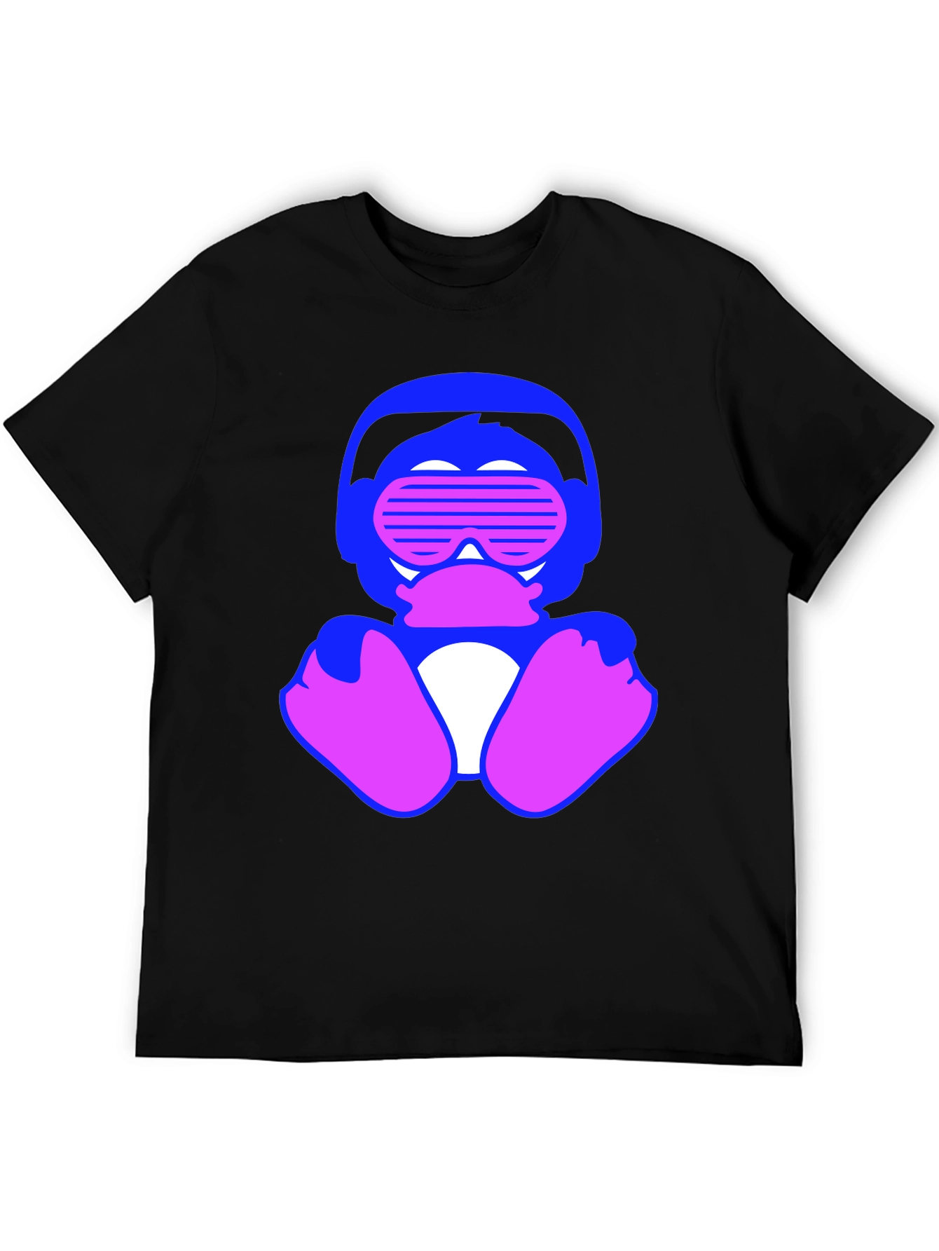 Retro Duck T-Shirt: Blue & Pink Graphic Tee