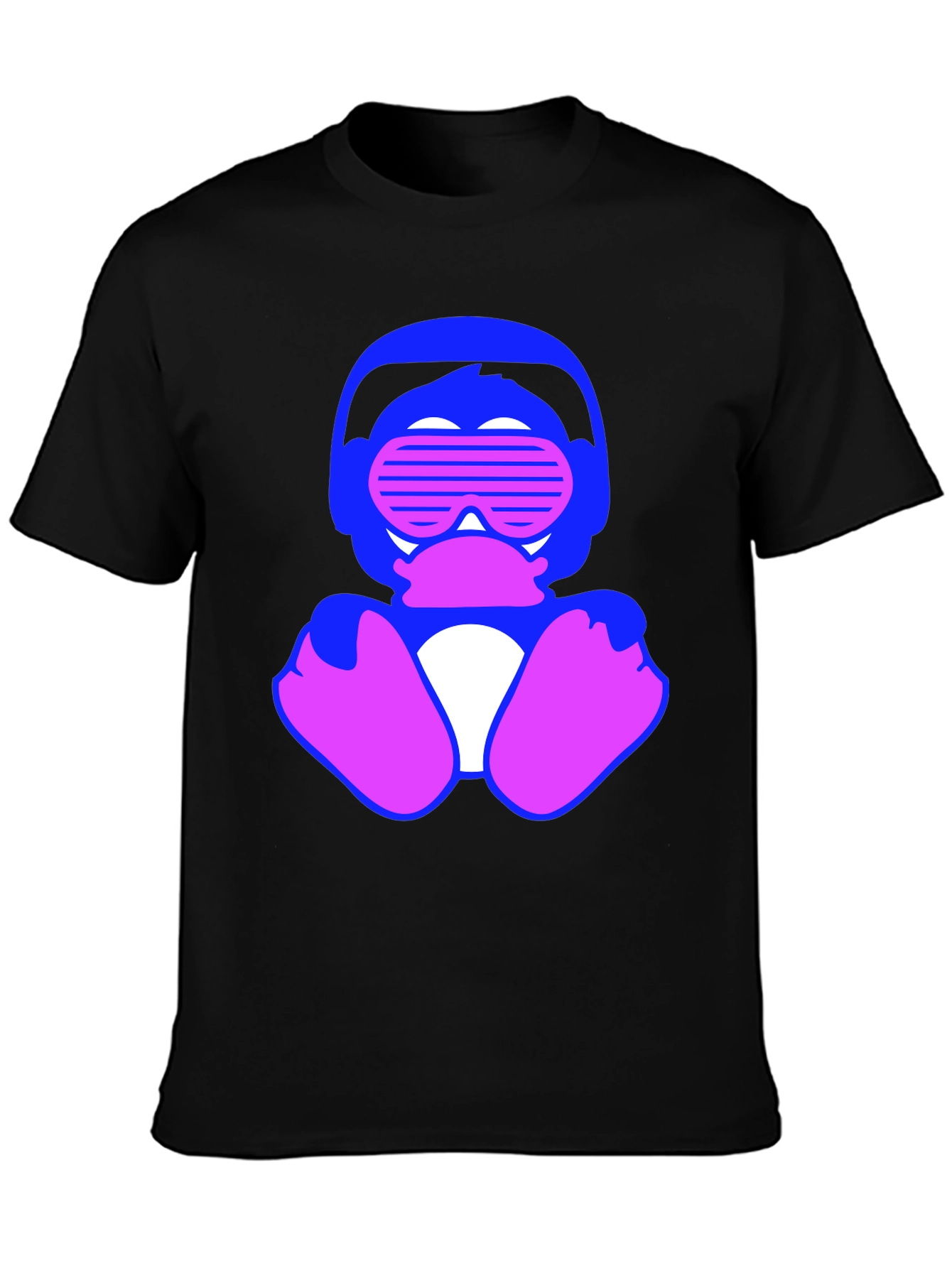 Retro Duck T-Shirt: Blue & Pink Graphic Tee