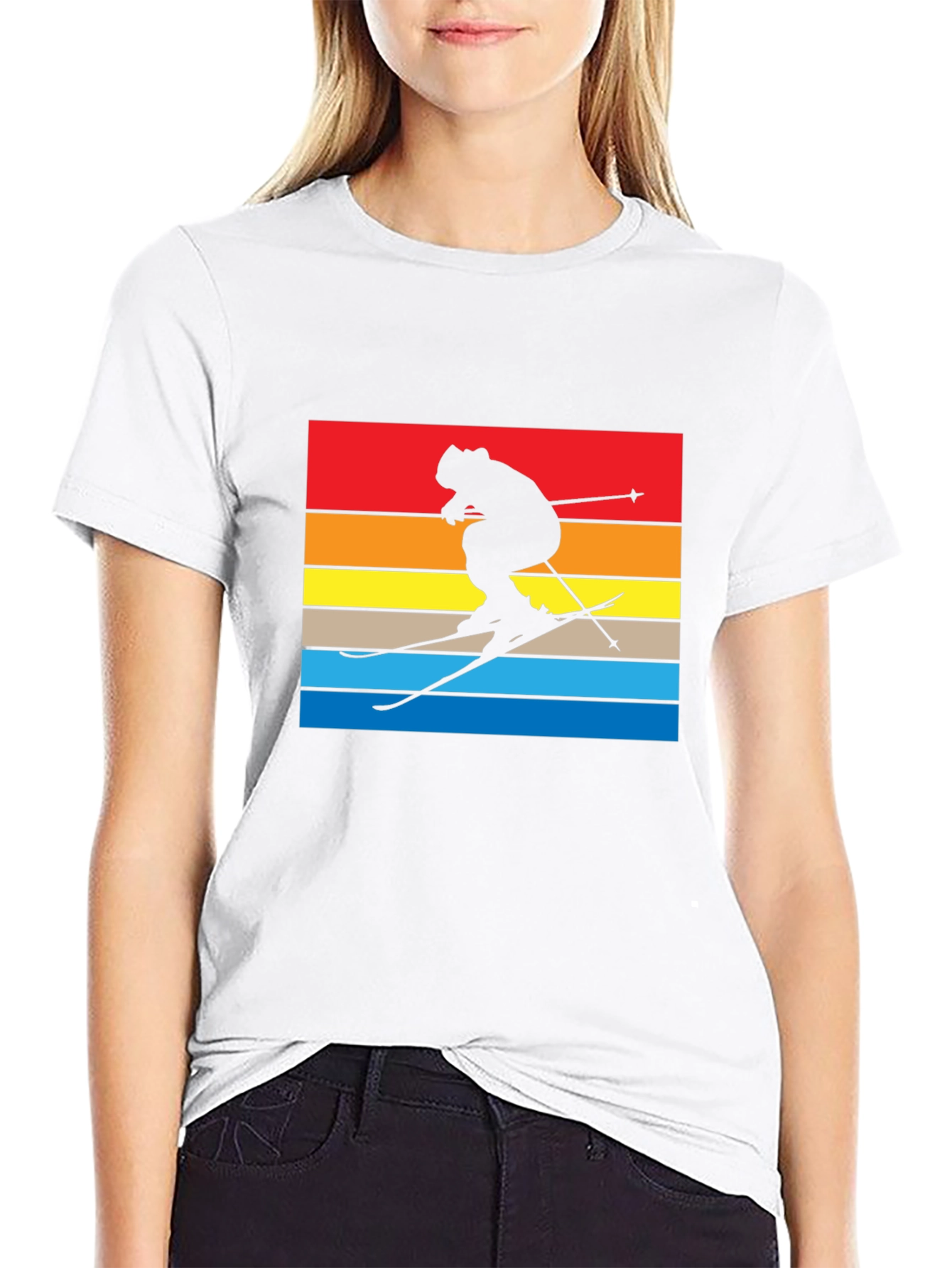 Retro Ski Silhouette Graphic T-Shirt