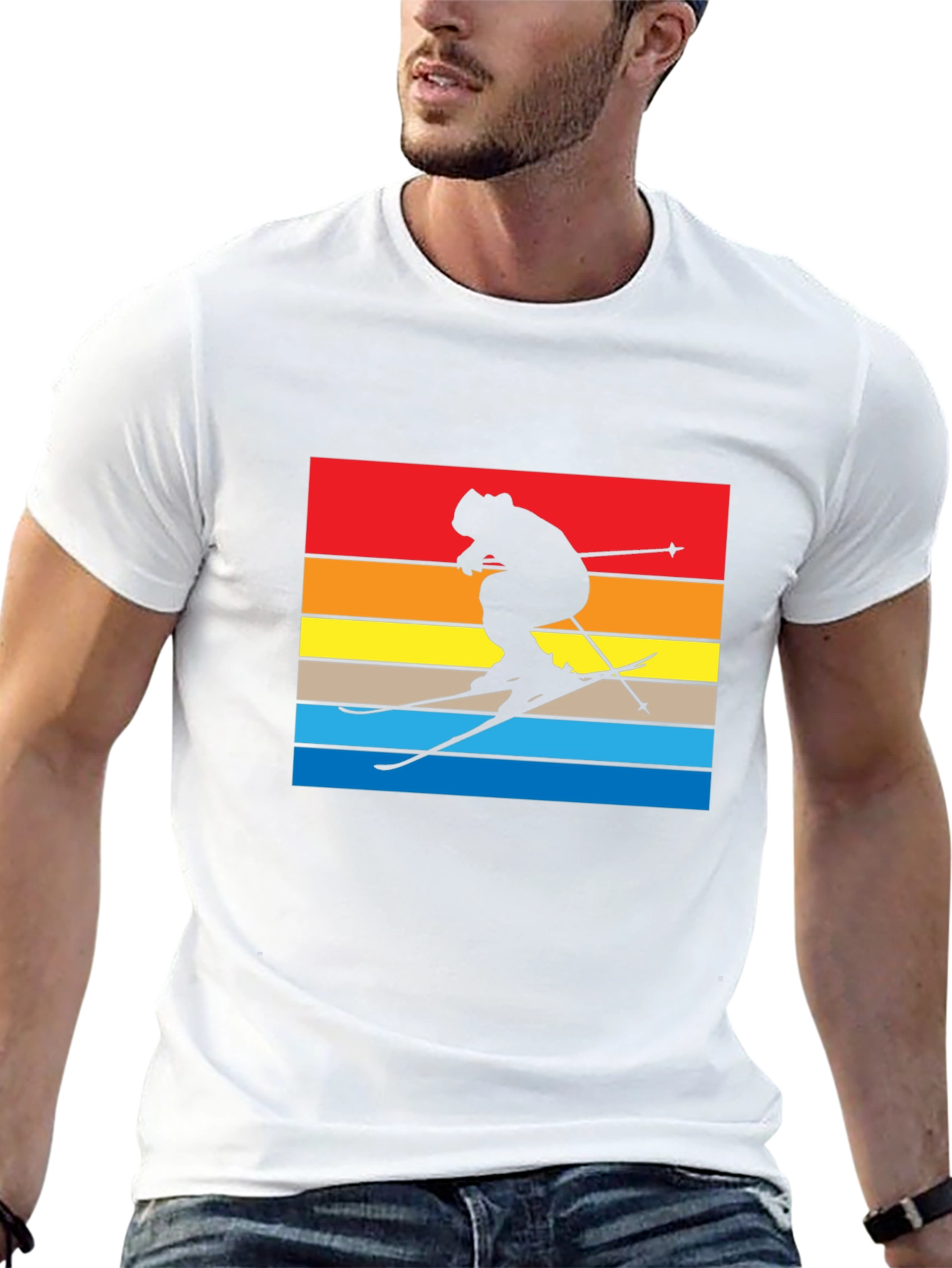 Retro Ski Silhouette Graphic T-Shirt