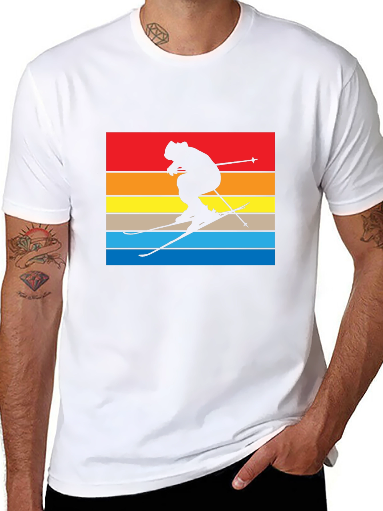 Retro Ski Silhouette Graphic T-Shirt