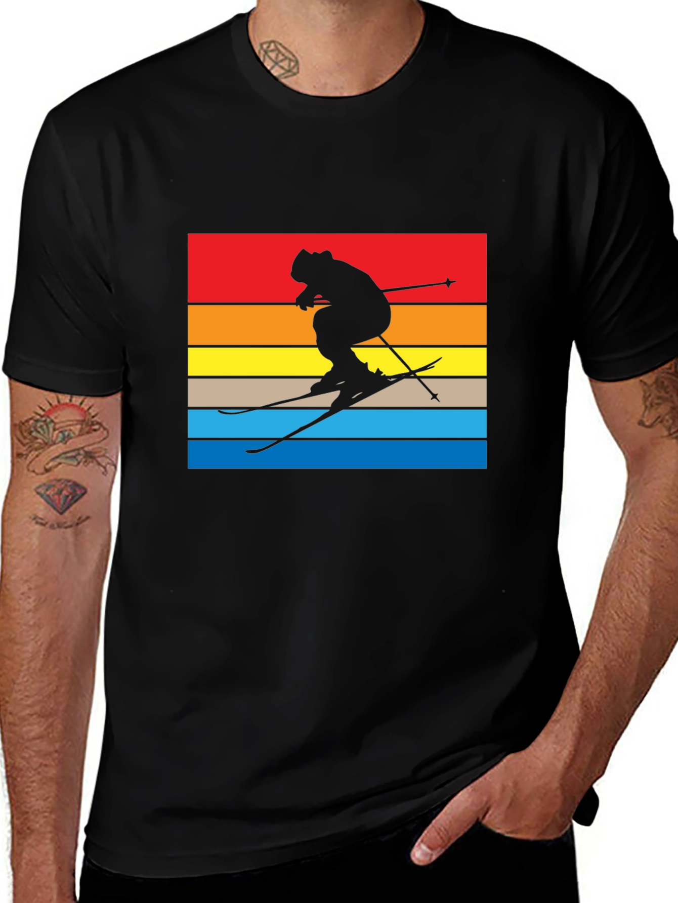 Retro Ski Silhouette Graphic T-Shirt