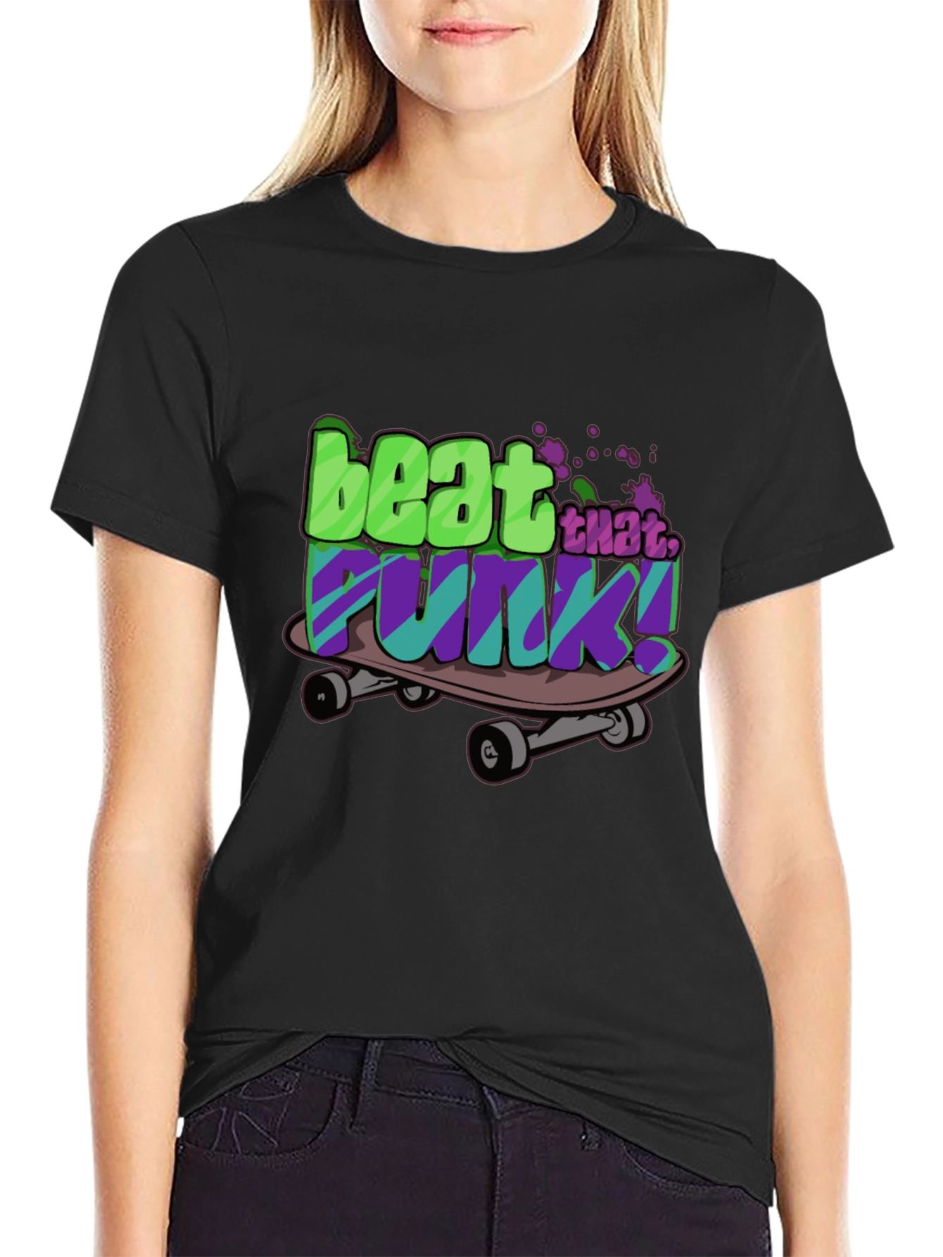 Beat That Funk! Graphic Skateboard T-Shirt - Black