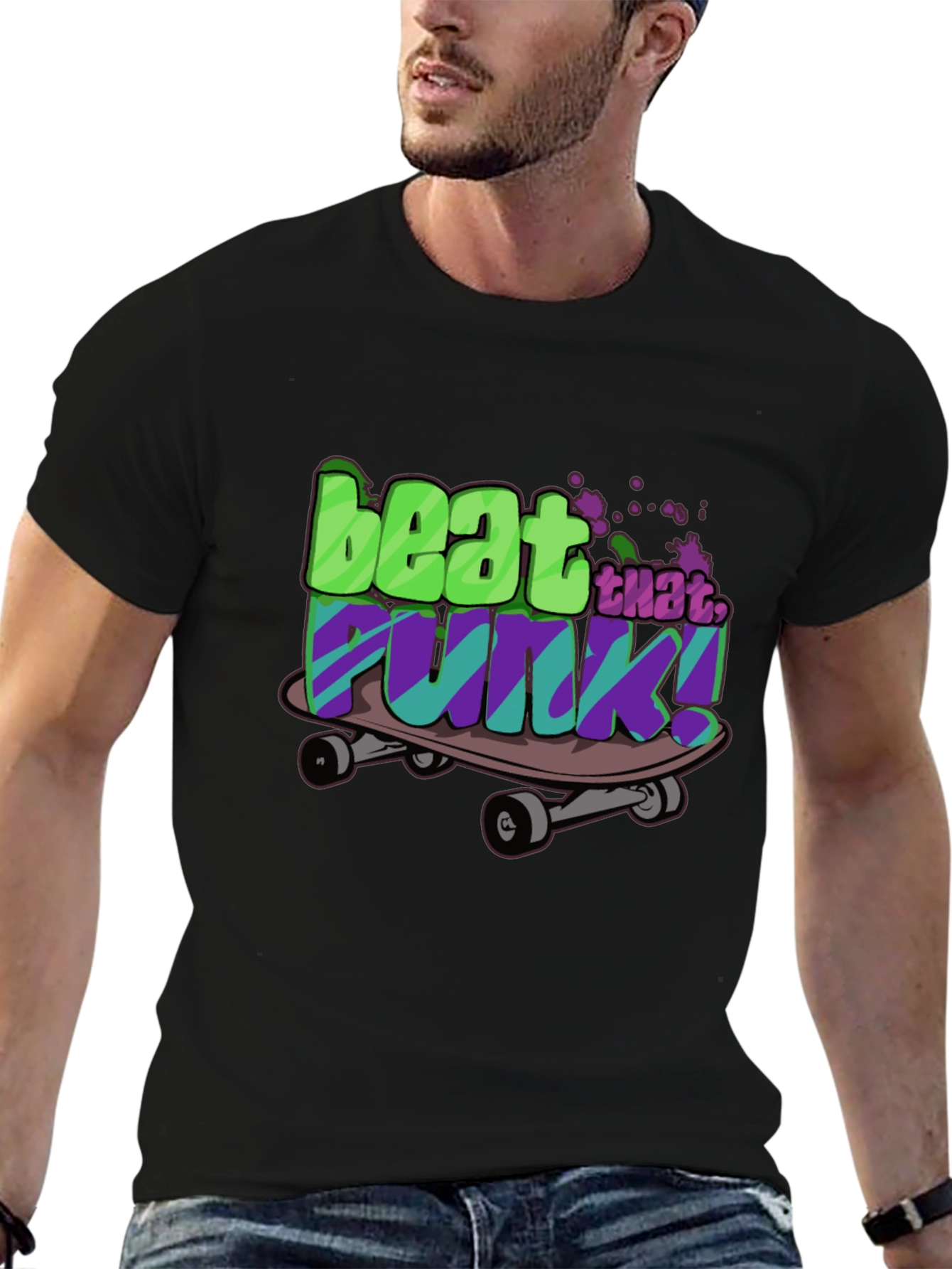 Beat That Funk! Graphic Skateboard T-Shirt - Black