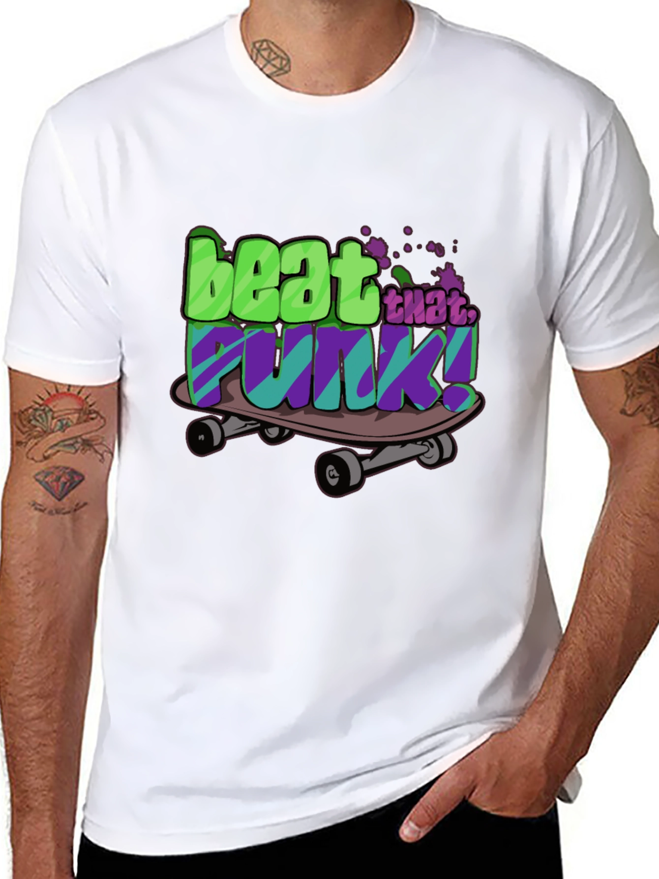 Beat That Funk! Graphic Skateboard T-Shirt - Black