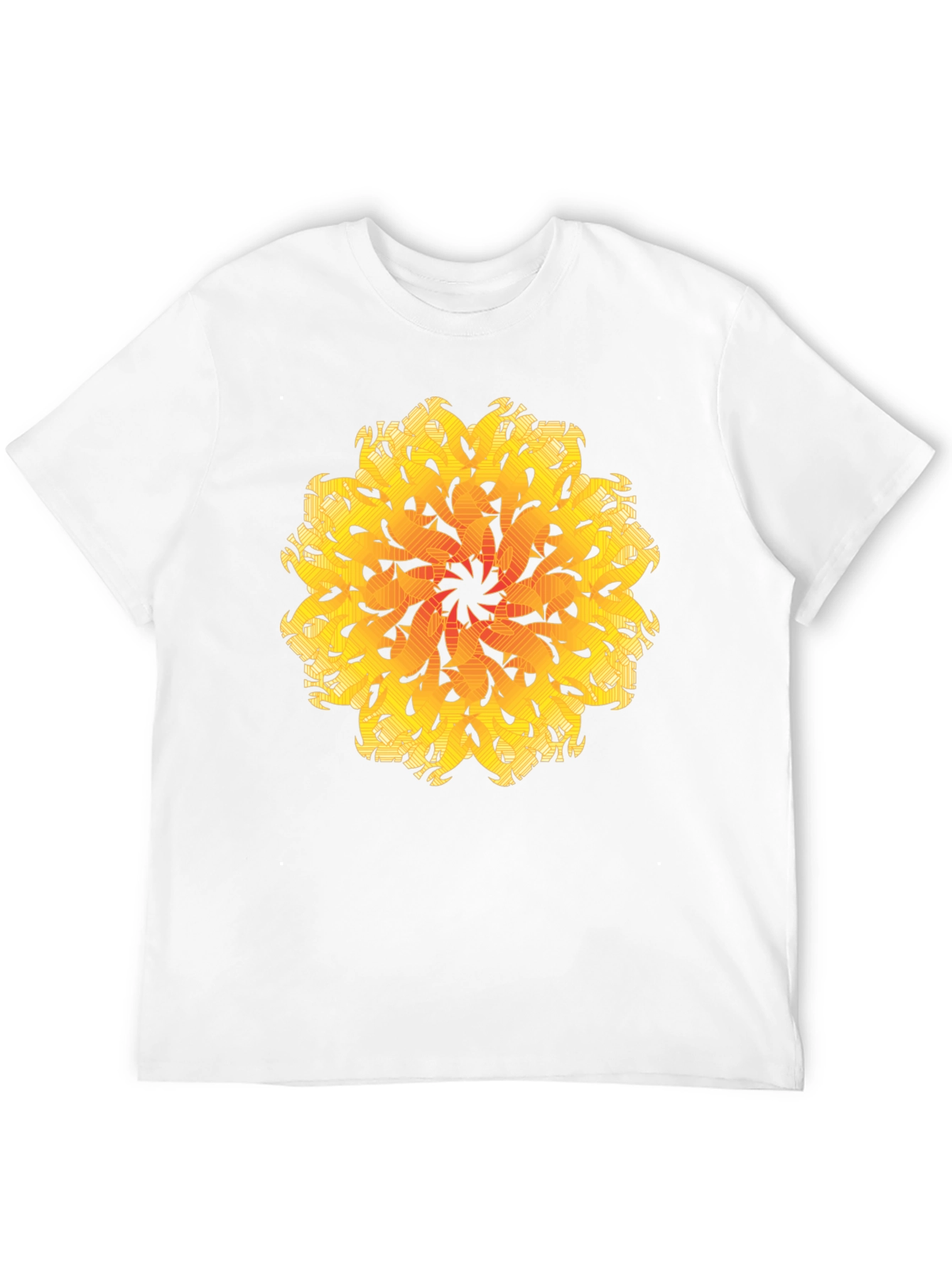 Abstract Mandala Graphic Tee - Black Cotton
