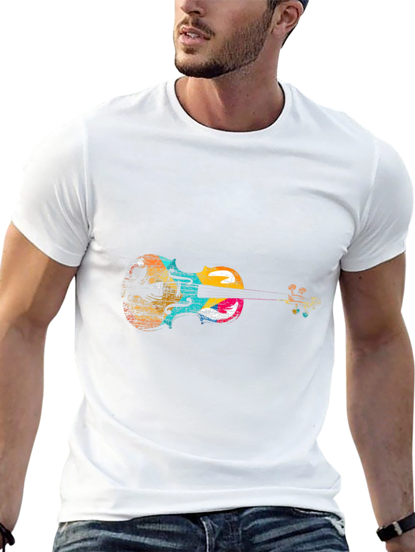 Abstract Violin Graphic T-Shirt