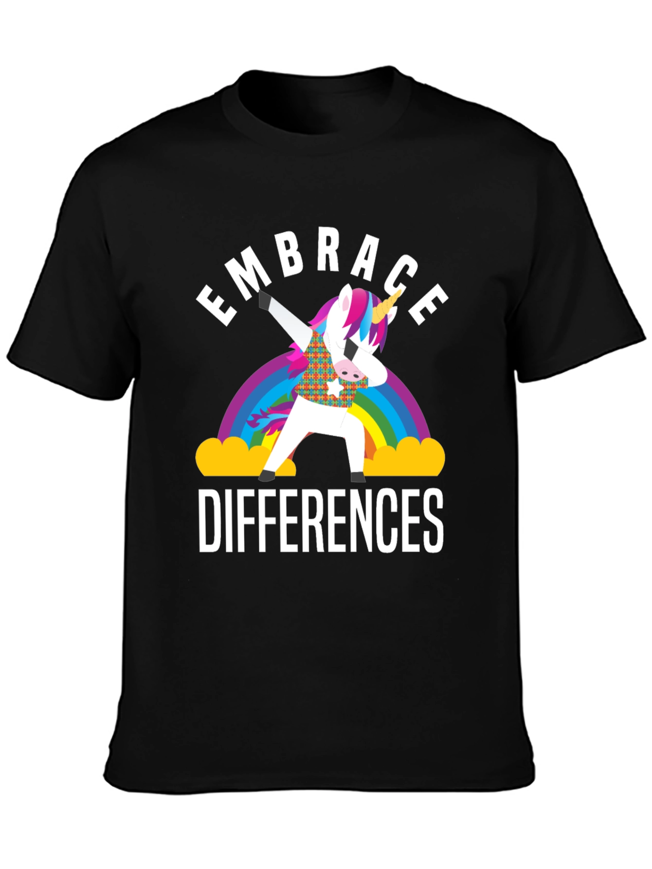 Embrace Differences Unicorn Rainbow T-Shirt