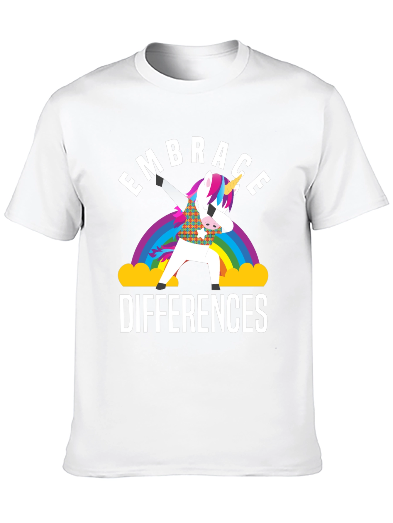 Embrace Differences Unicorn Rainbow T-Shirt