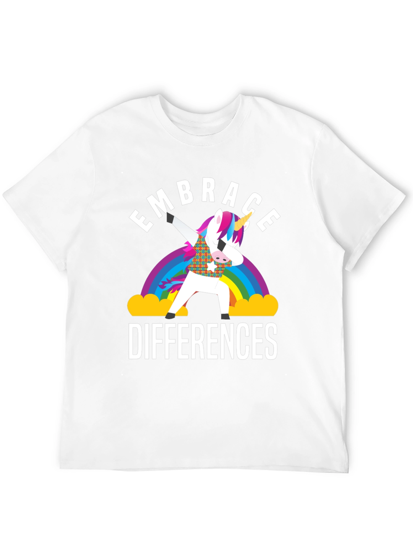 Embrace Differences Unicorn Rainbow T-Shirt