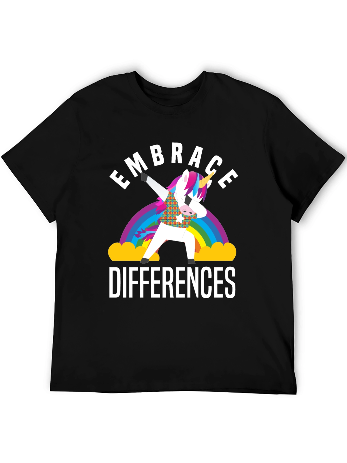 Embrace Differences Unicorn Rainbow T-Shirt