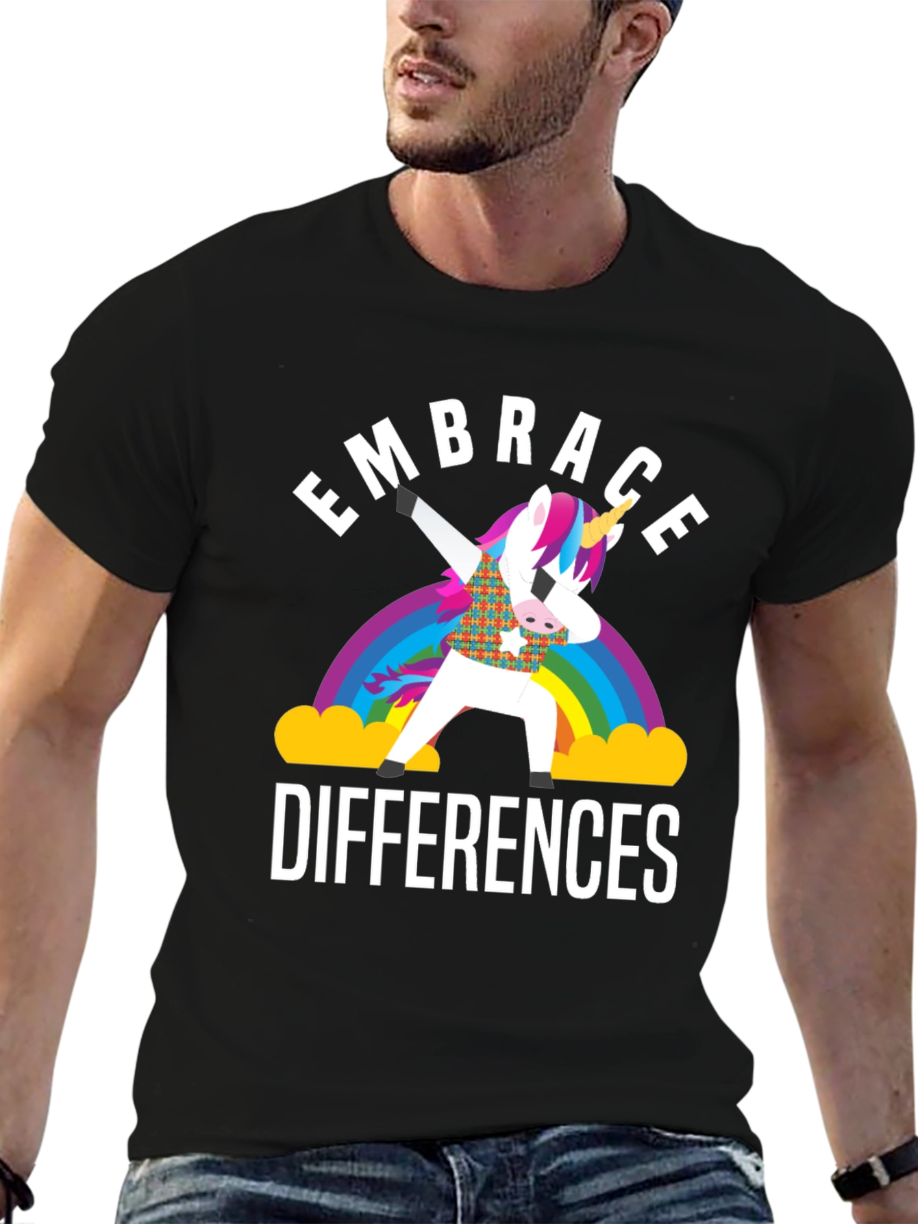 Embrace Differences Unicorn Rainbow T-Shirt