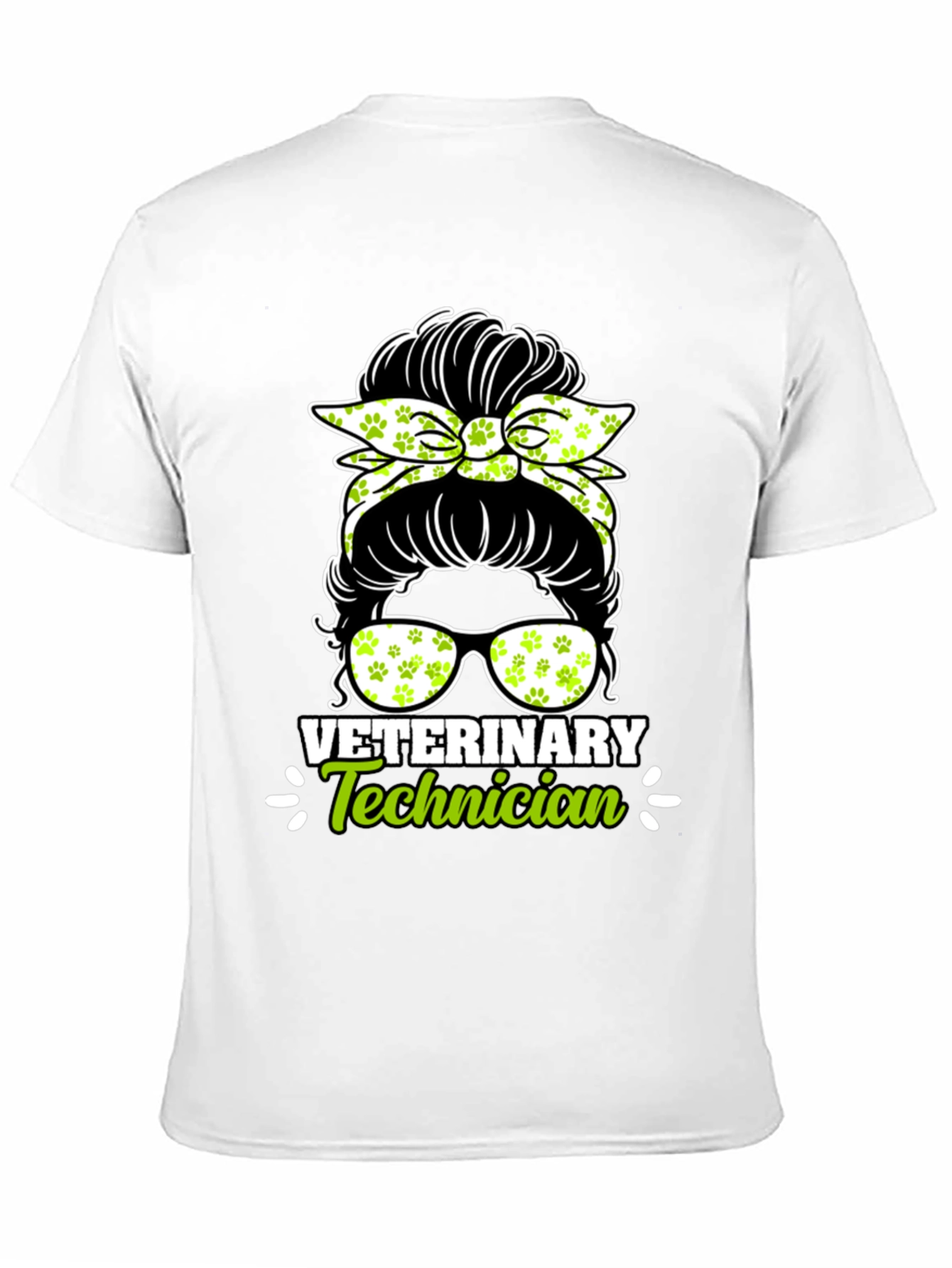 Veterinary Technician Messy Bun T-Shirt