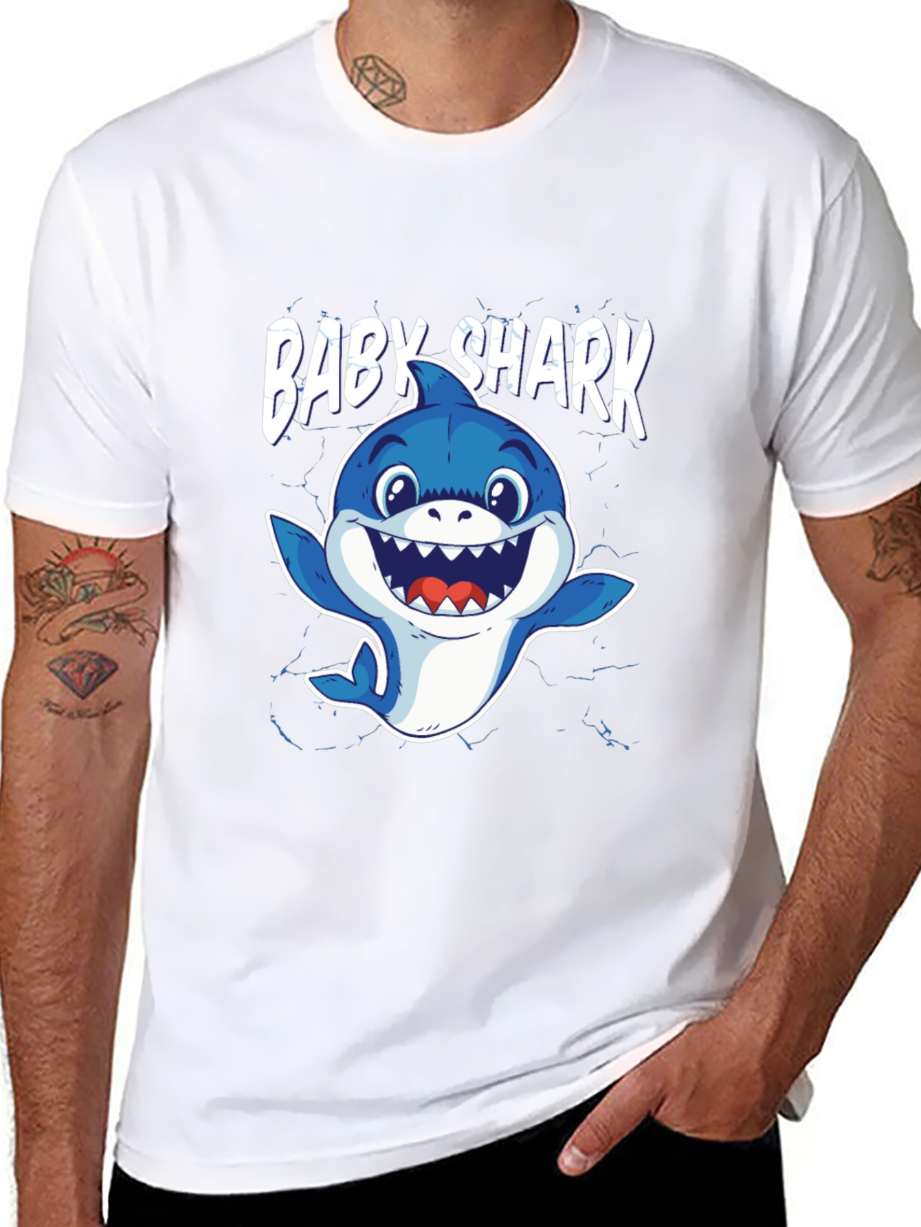 Baby Shark Graphic Tee - Black Cotton Blend