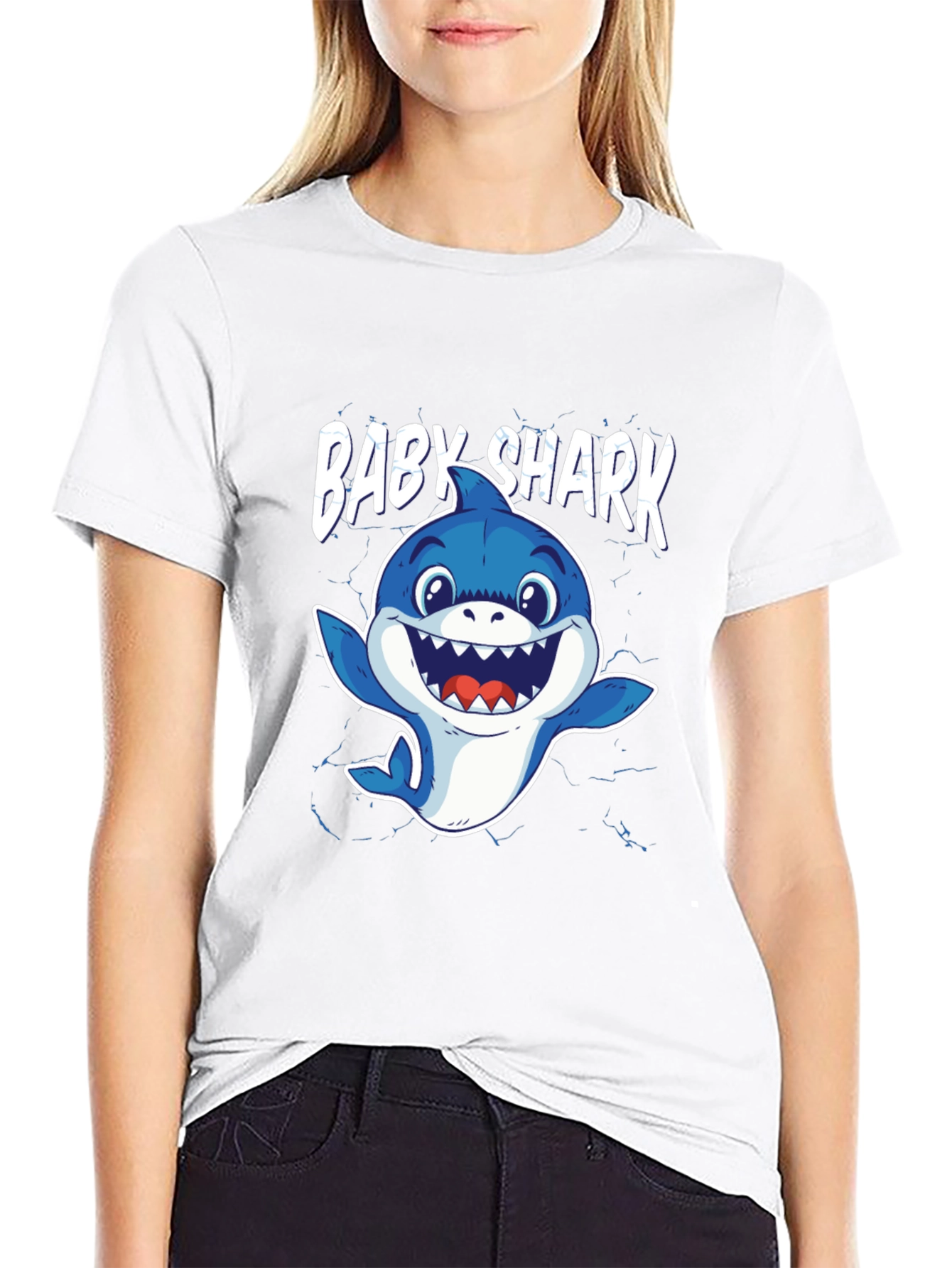 Baby Shark Graphic Tee - Black Cotton Blend