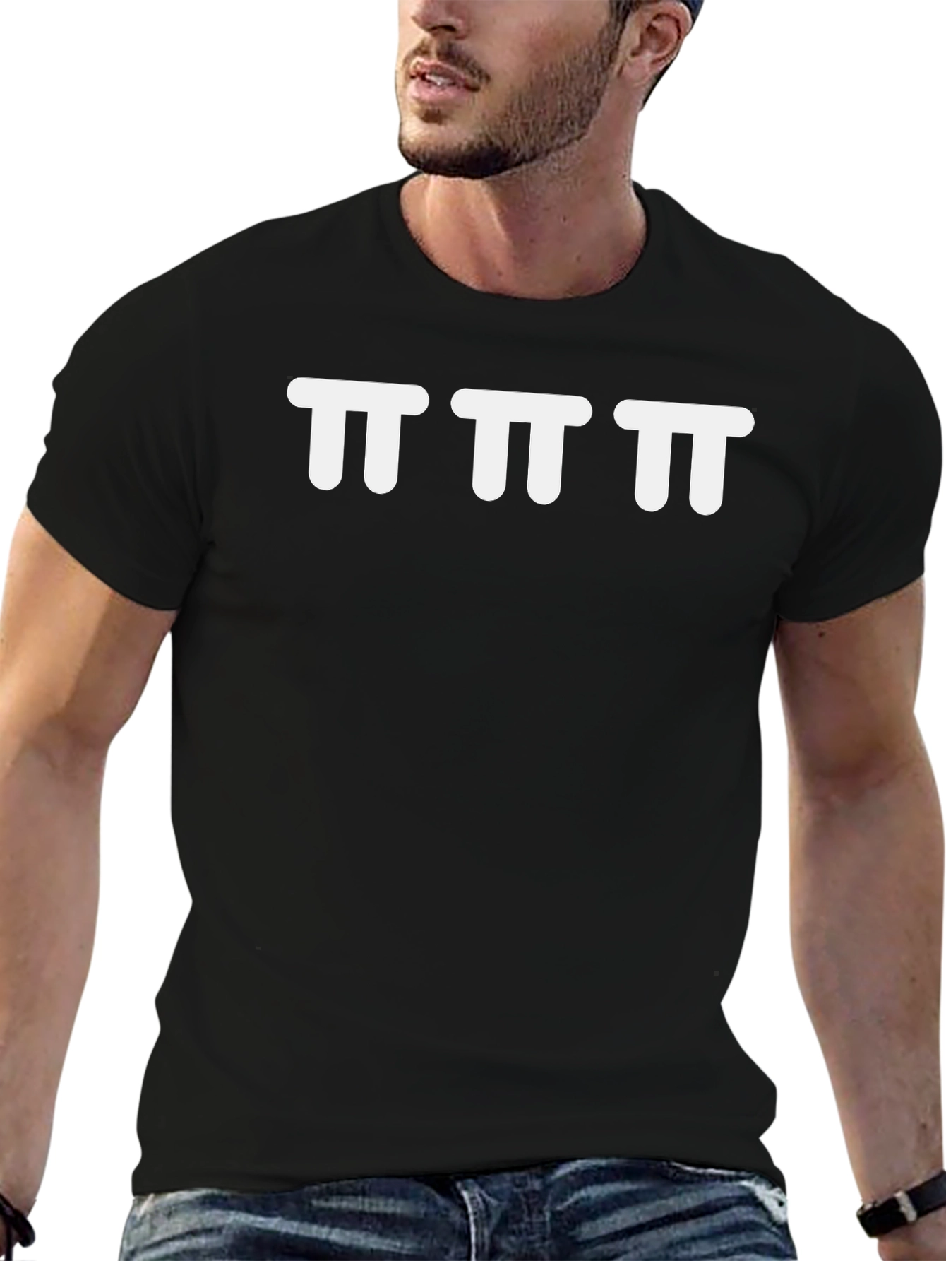 Graphic Tee - 3 White Pi Symbols