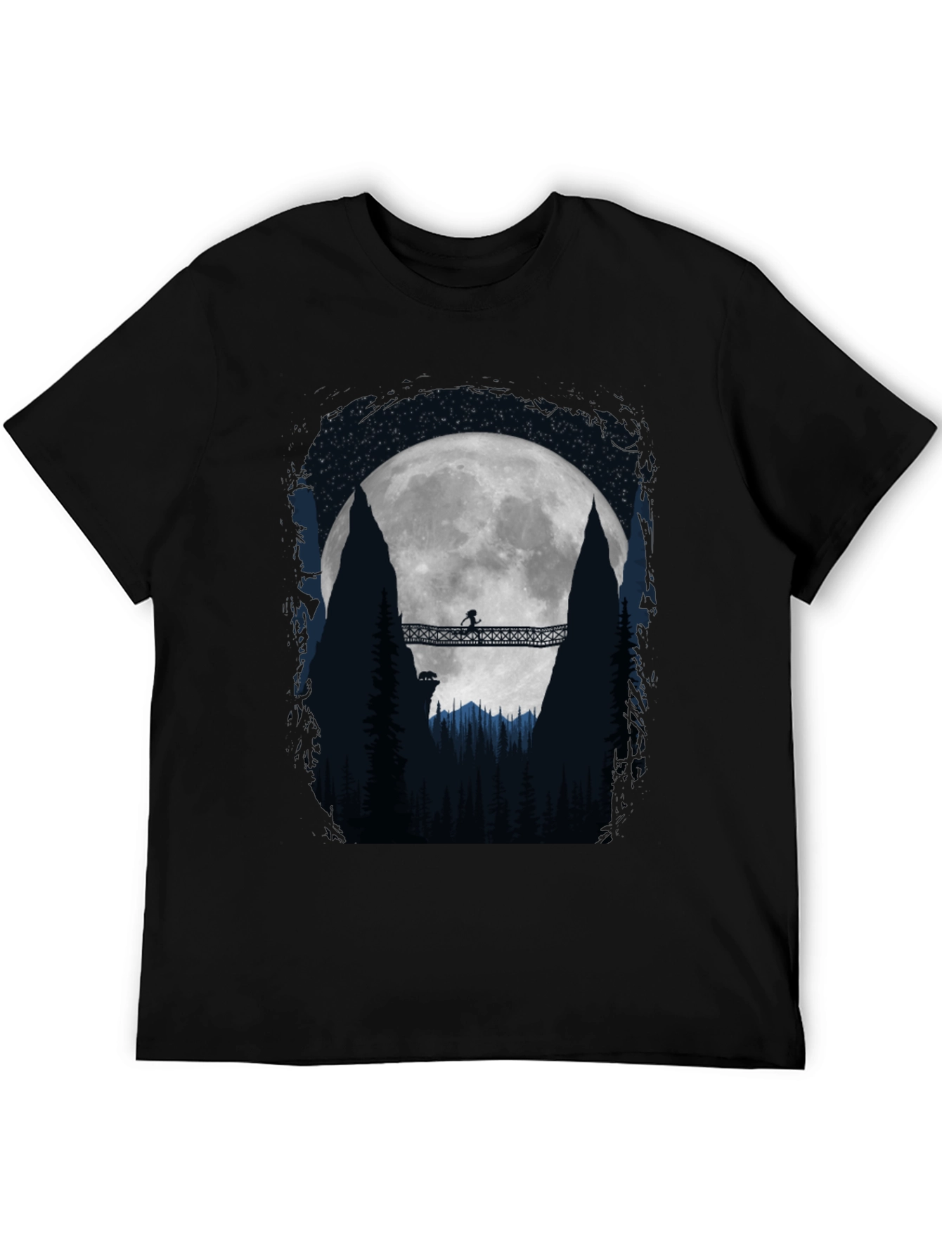 Moonlit Bridge Graphic Tee - Adventure Awaits!