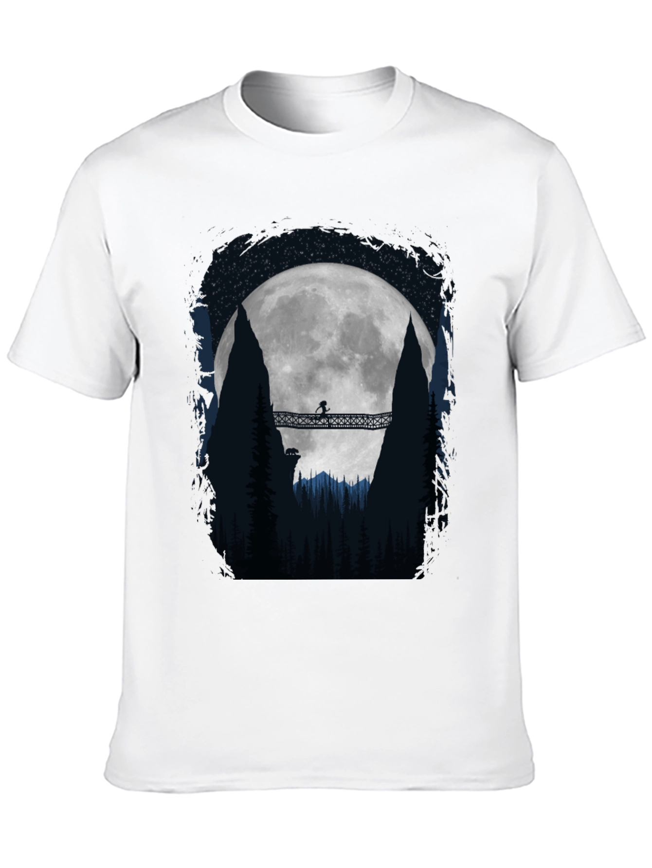 Moonlit Bridge Graphic Tee - Adventure Awaits!