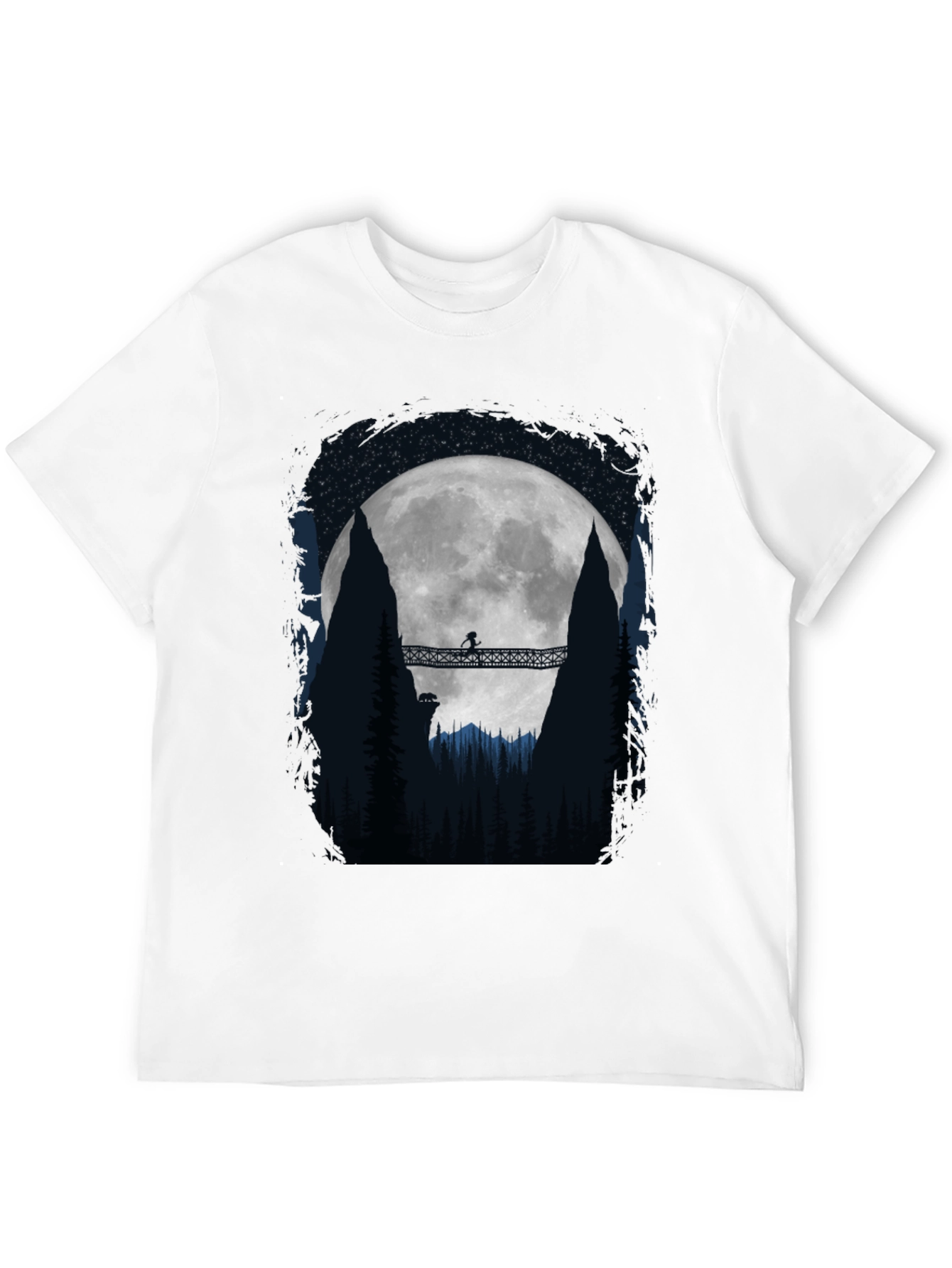 Moonlit Bridge Graphic Tee - Adventure Awaits!