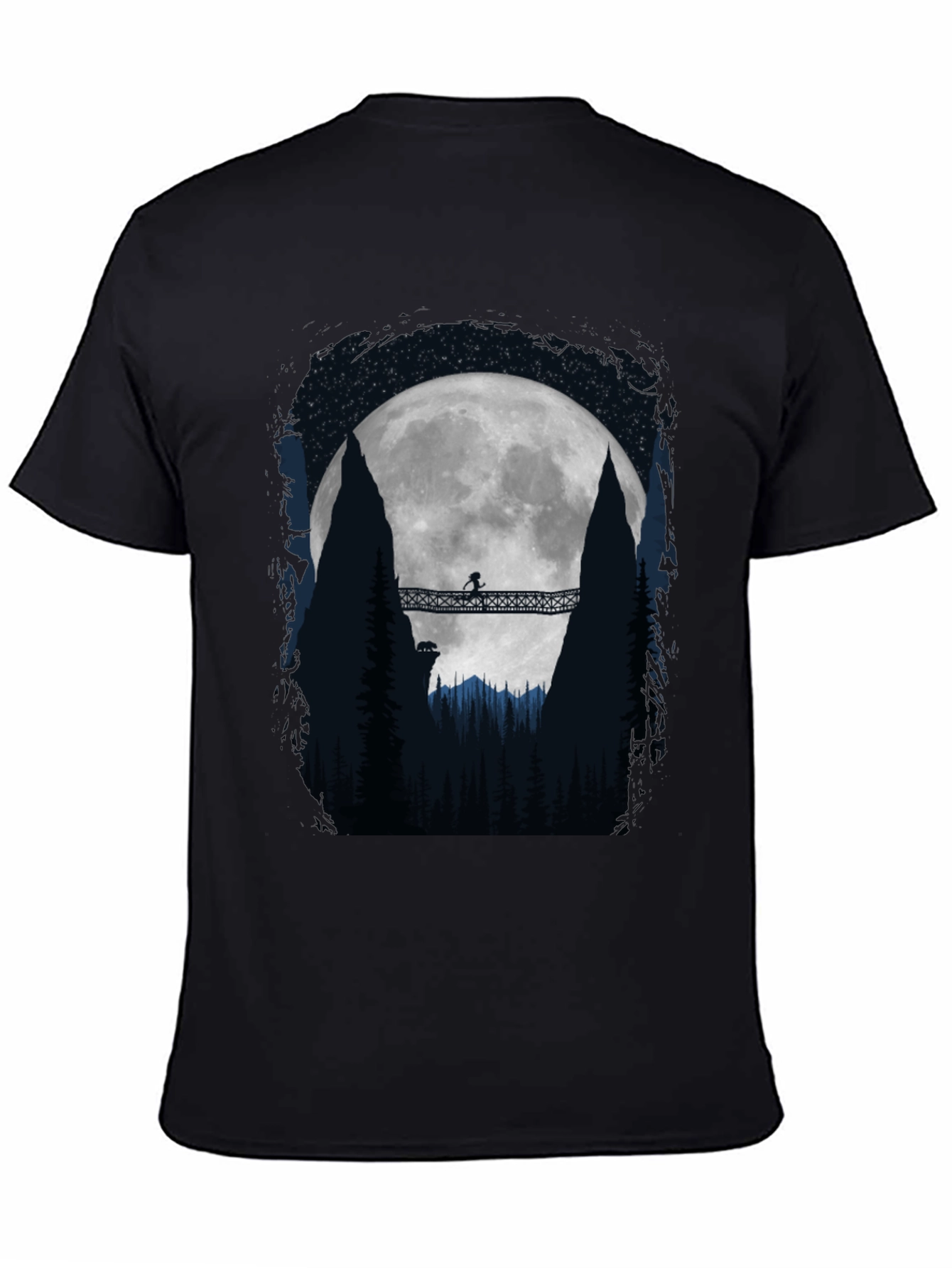 Moonlit Bridge Graphic Tee - Adventure Awaits!