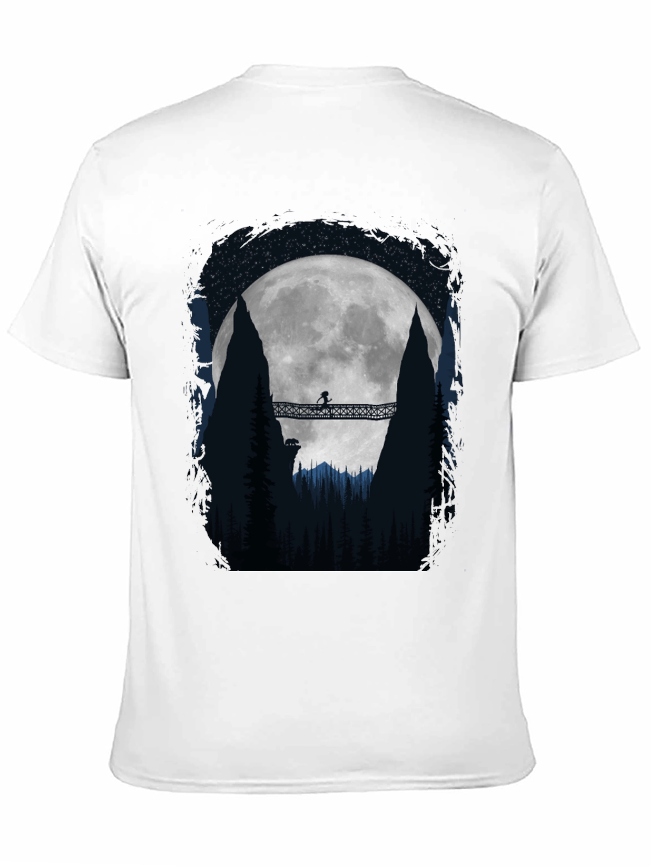 Moonlit Bridge Graphic Tee - Adventure Awaits!