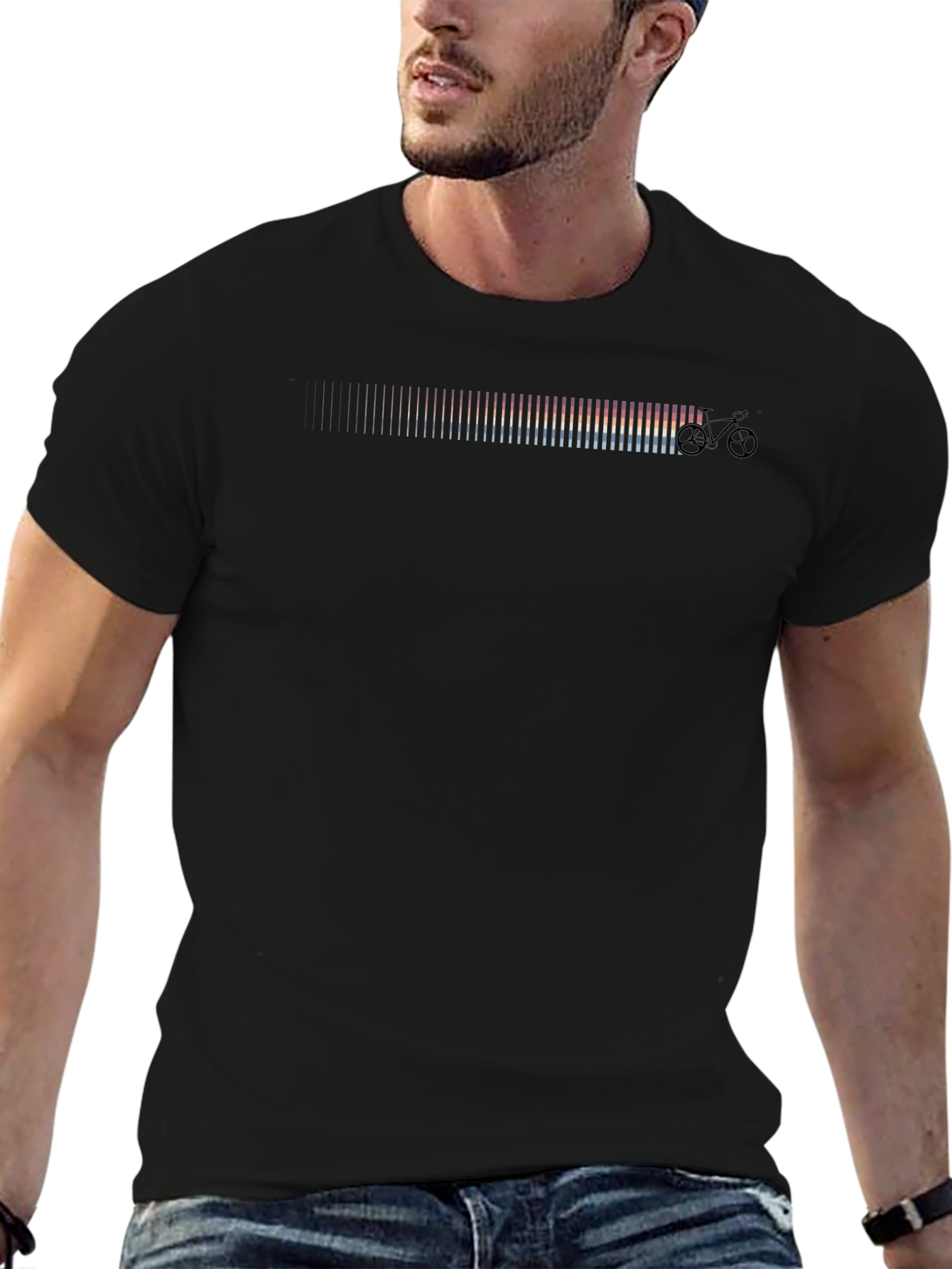 Ride the Spectrum: Black Bike Graphic Tee