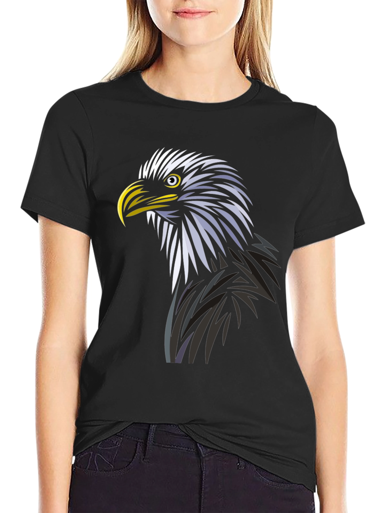 Eagle Graphic Tee - Black Cotton Blend
