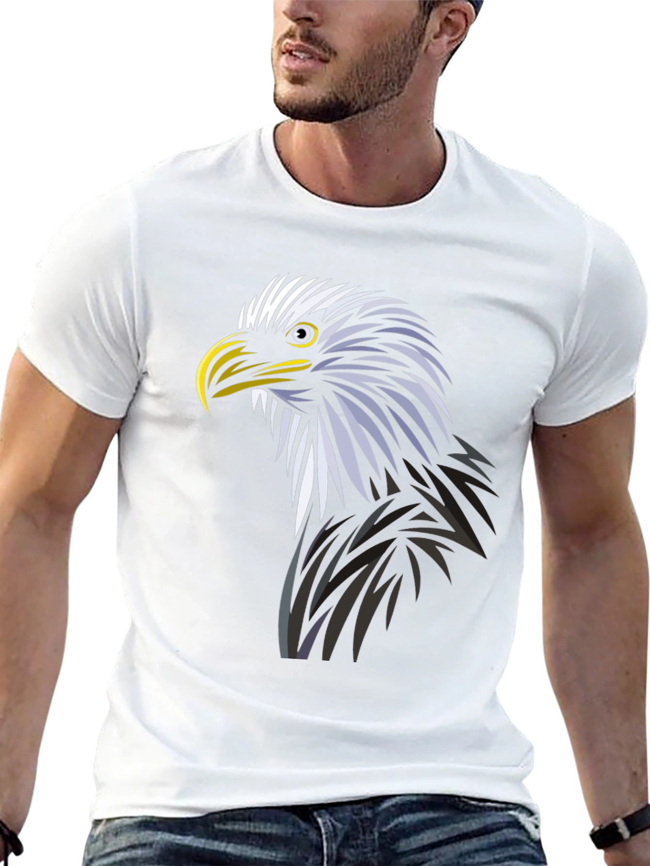 Eagle Graphic Tee - Black Cotton Blend