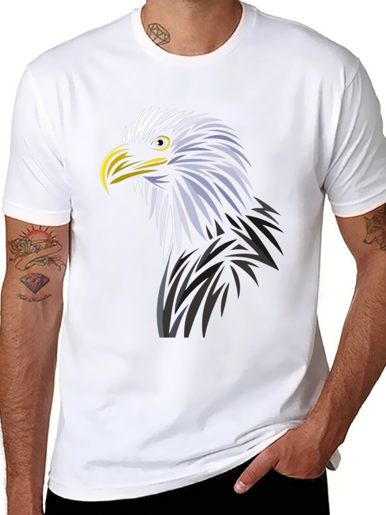Eagle Graphic Tee - Black Cotton Blend