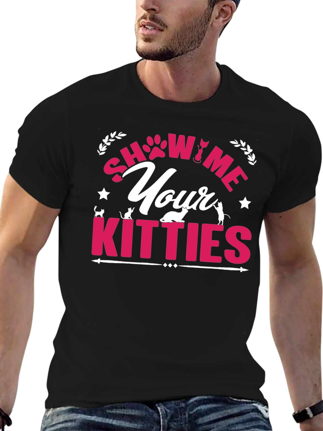 Show Me Your Kitties Black Graphic Tee