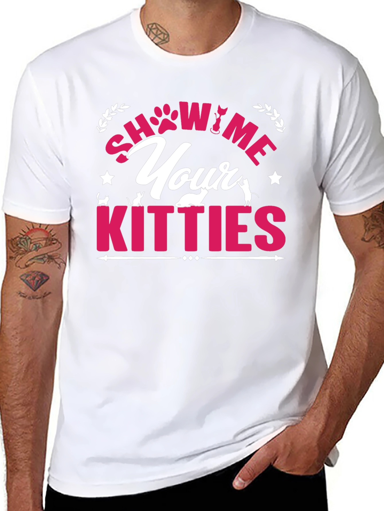 Show Me Your Kitties Black Graphic Tee