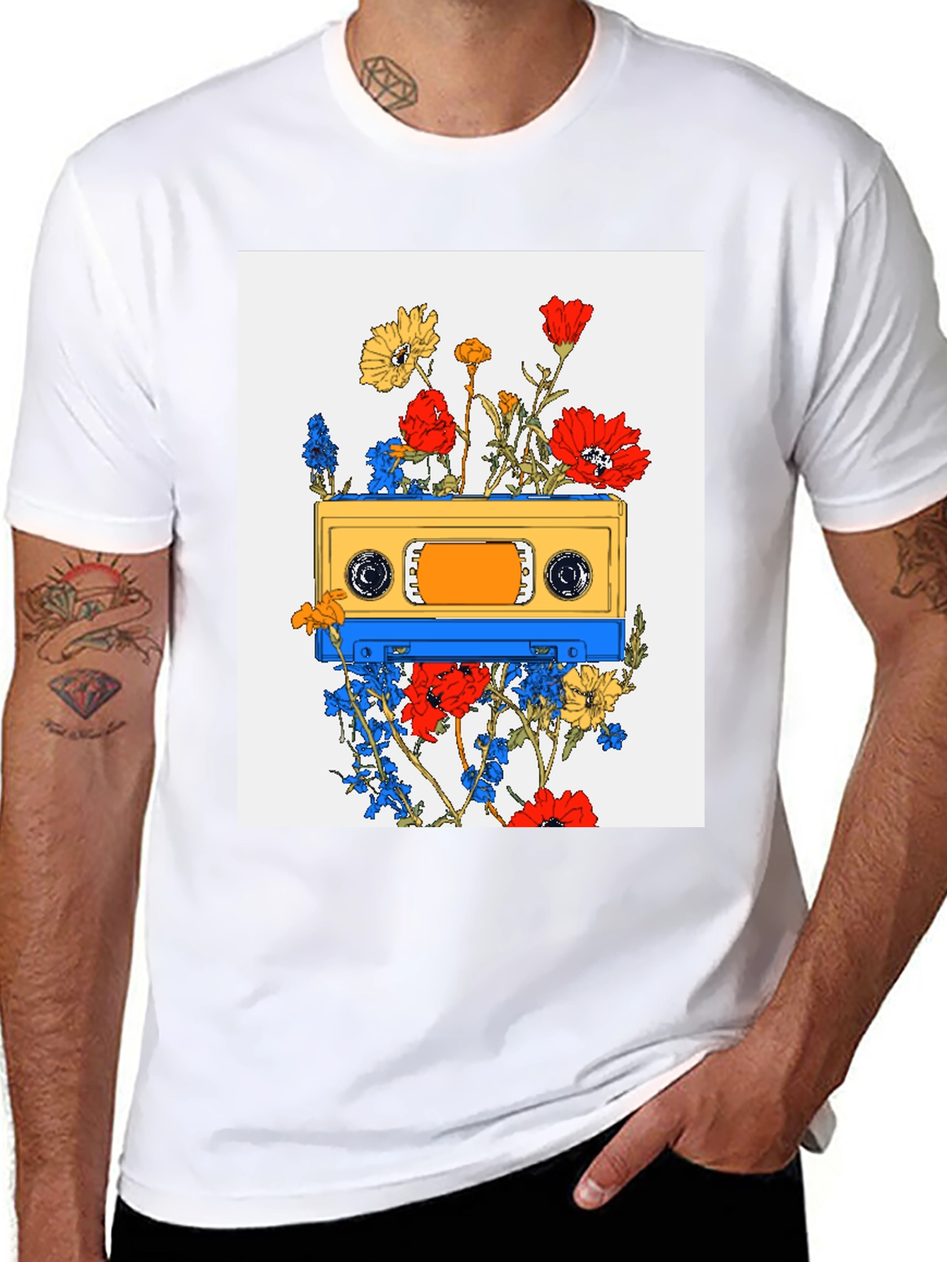 Floral Cassette Tape Graphic Tee