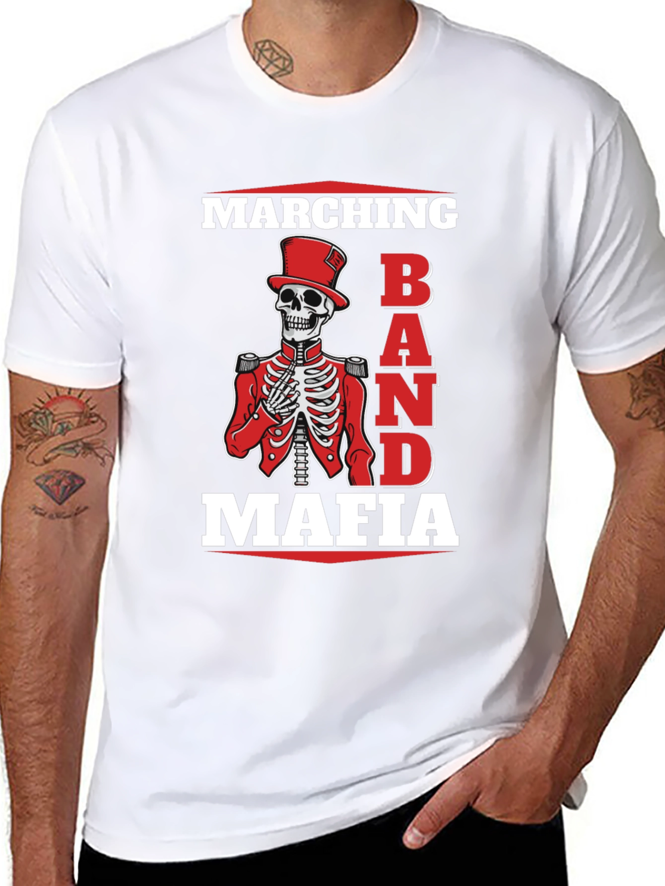 Marching Band Mafia Skeleton T-Shirt