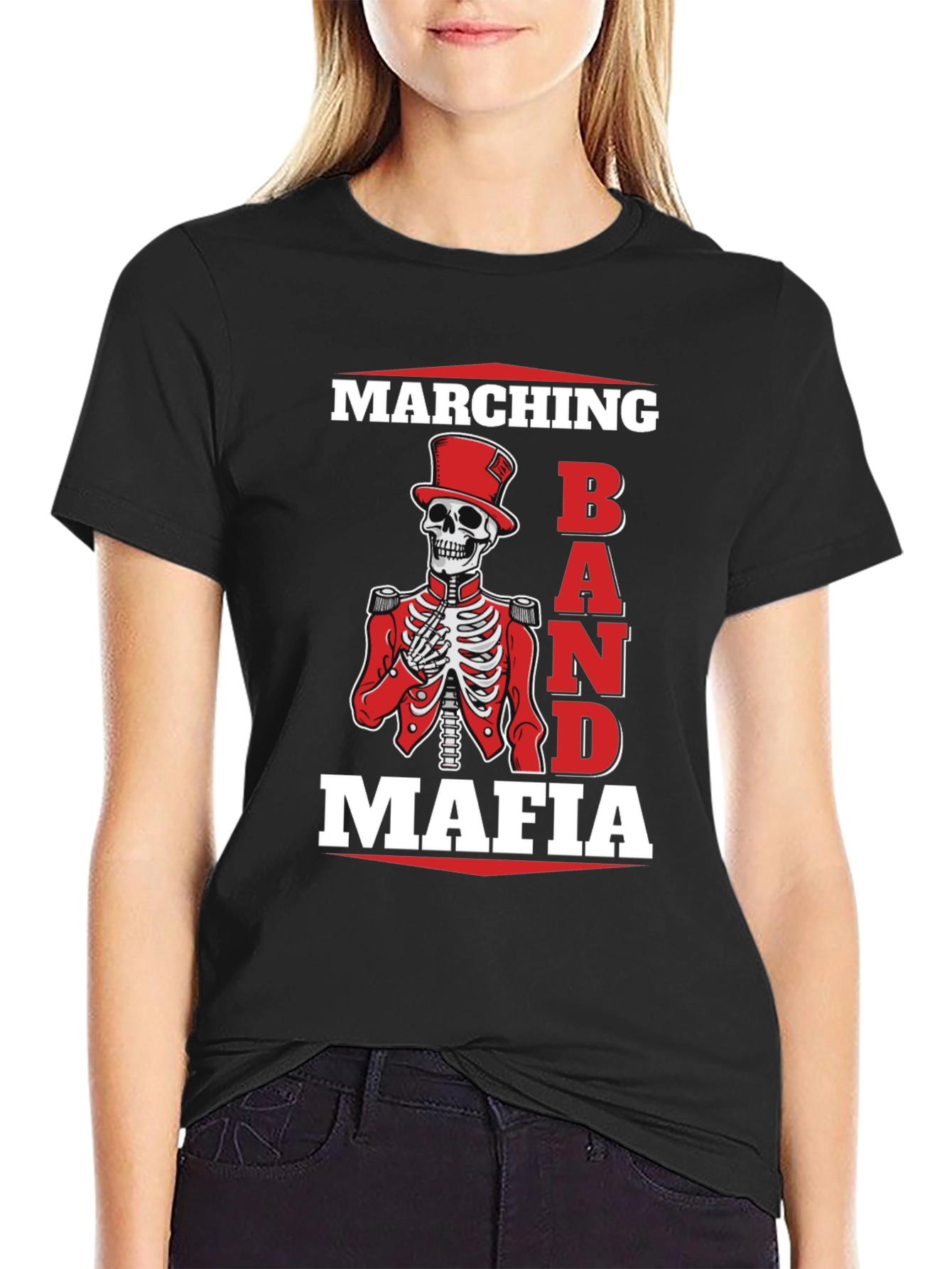 Marching Band Mafia Skeleton T-Shirt