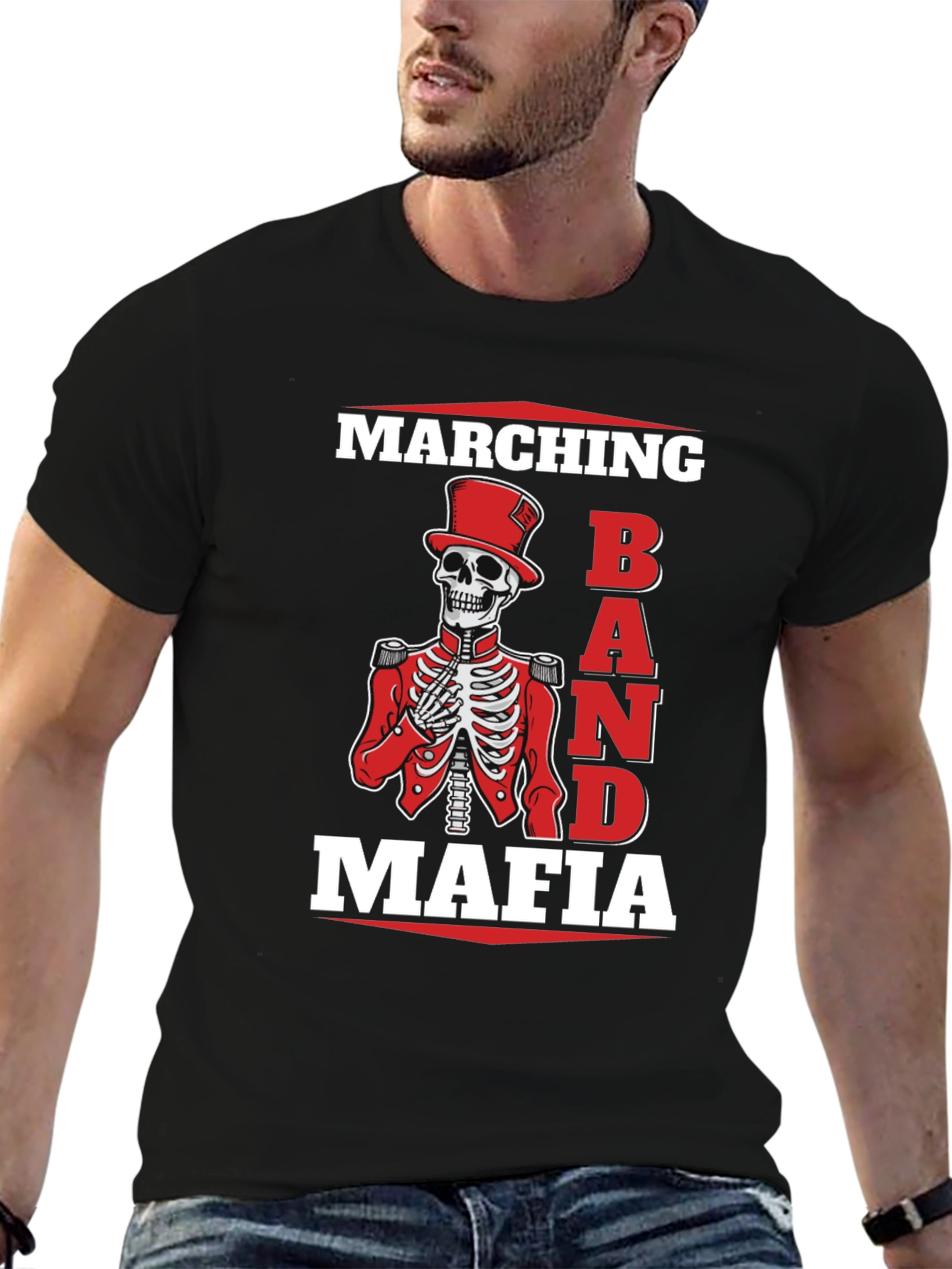Marching Band Mafia Skeleton T-Shirt