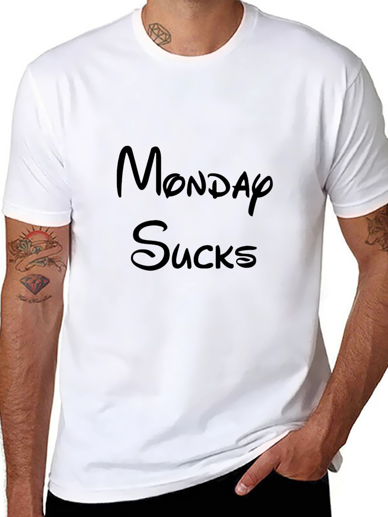 Monday Sucks Graphic Tee - Black Cotton T-Shirt