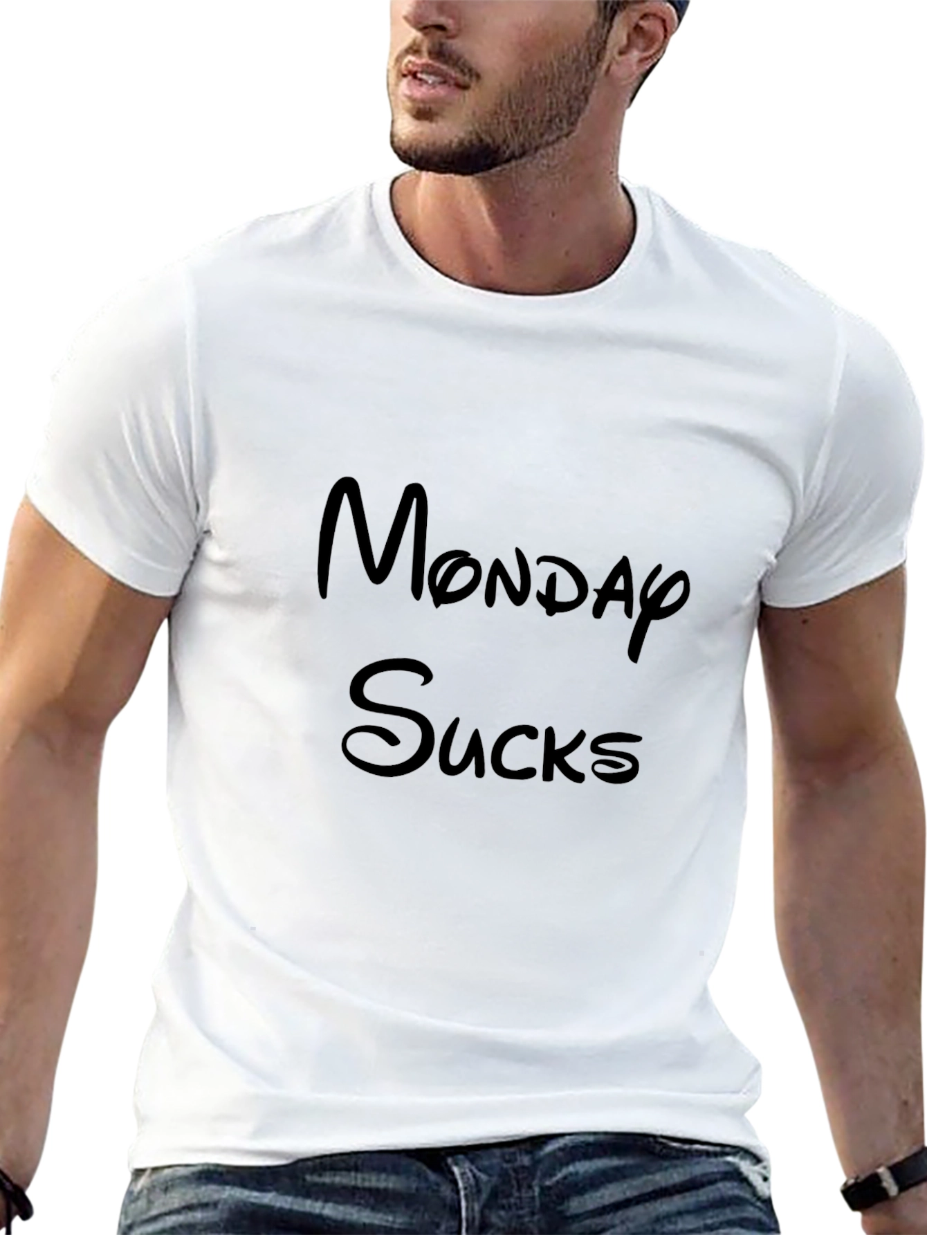 Monday Sucks Graphic Tee - Black Cotton T-Shirt