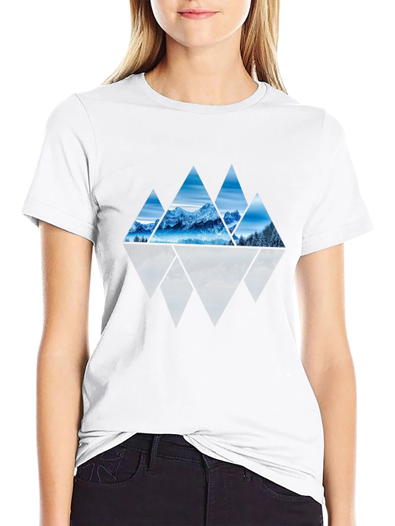 Mountain Triangles Graphic Tee - Black