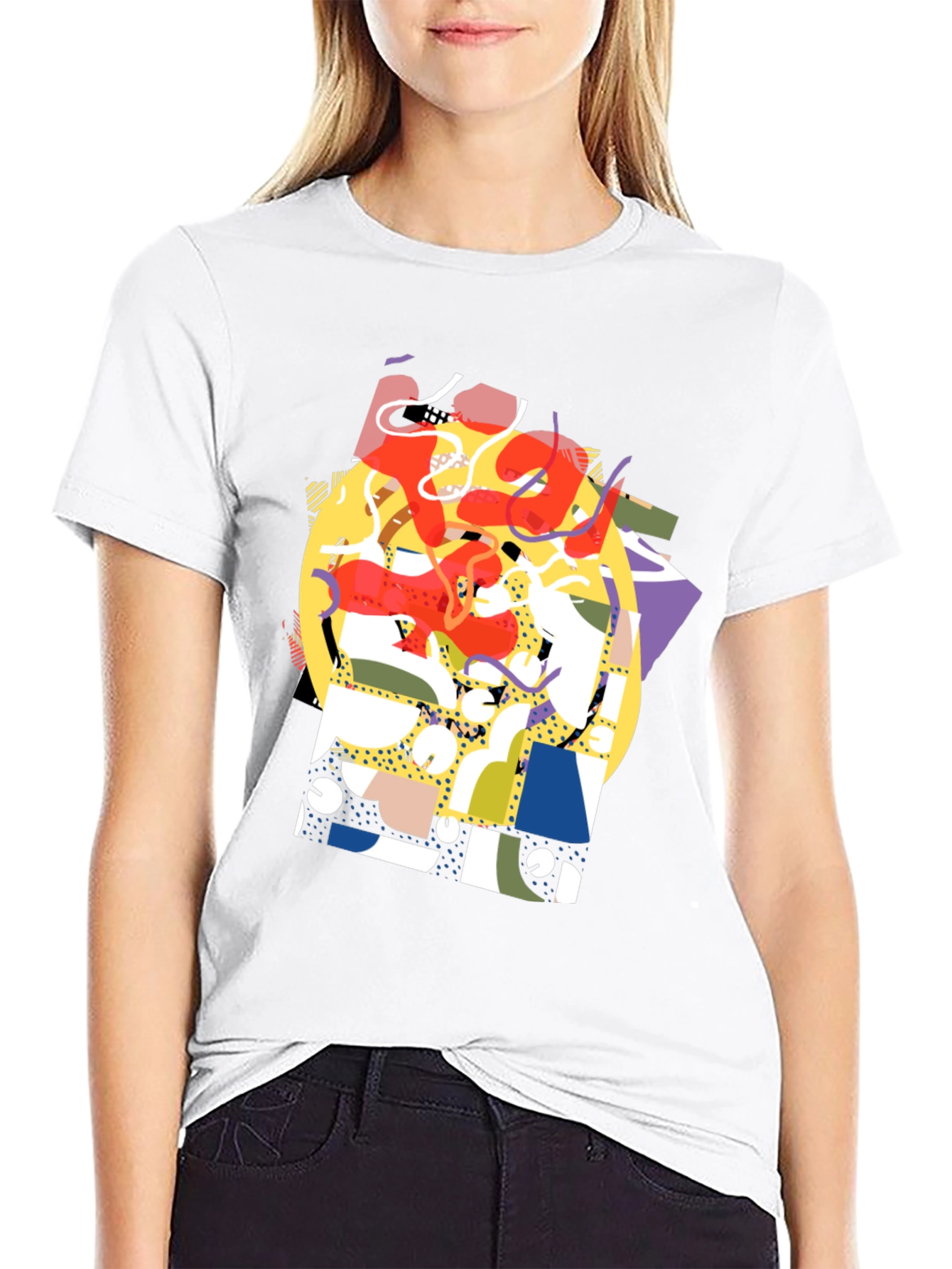 Abstract Graphic Tee - Black Casual Shirt