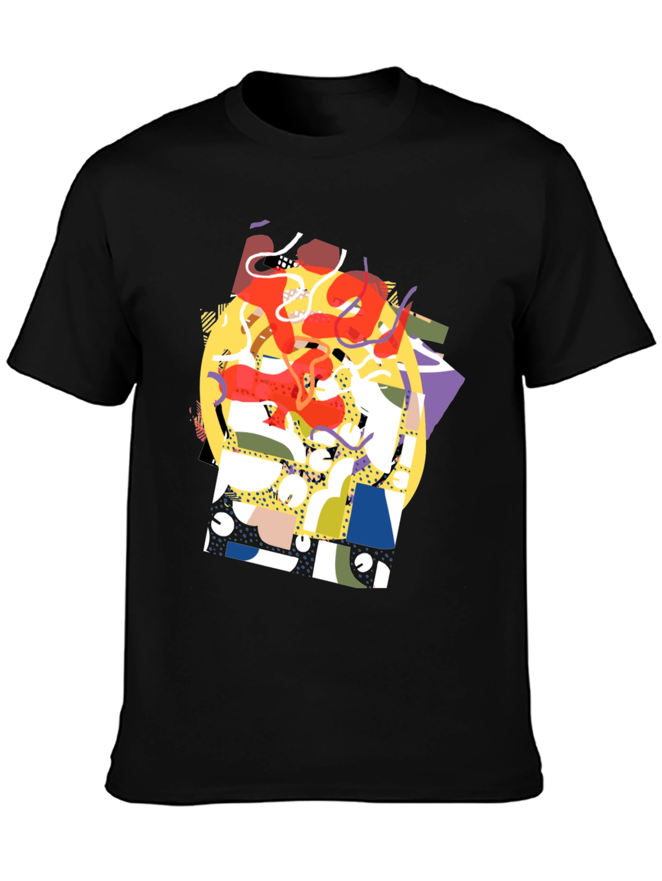Abstract Graphic Tee - Black Casual Shirt