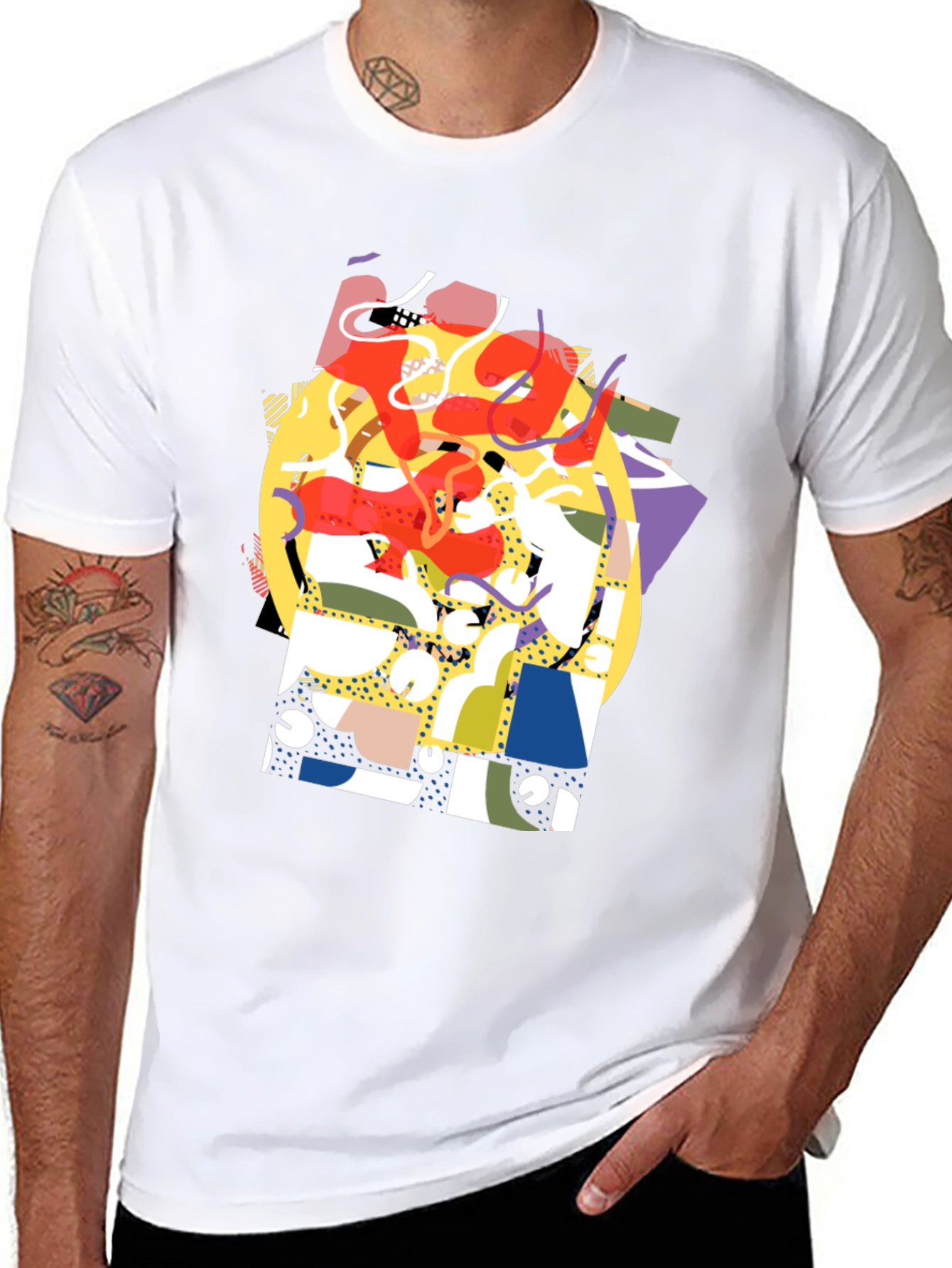 Abstract Graphic Tee - Black Casual Shirt