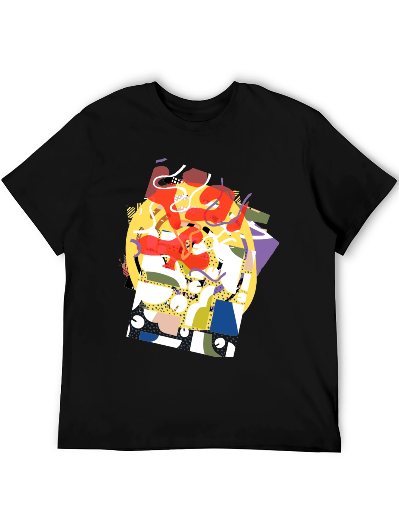 Abstract Graphic Tee - Black Casual Shirt